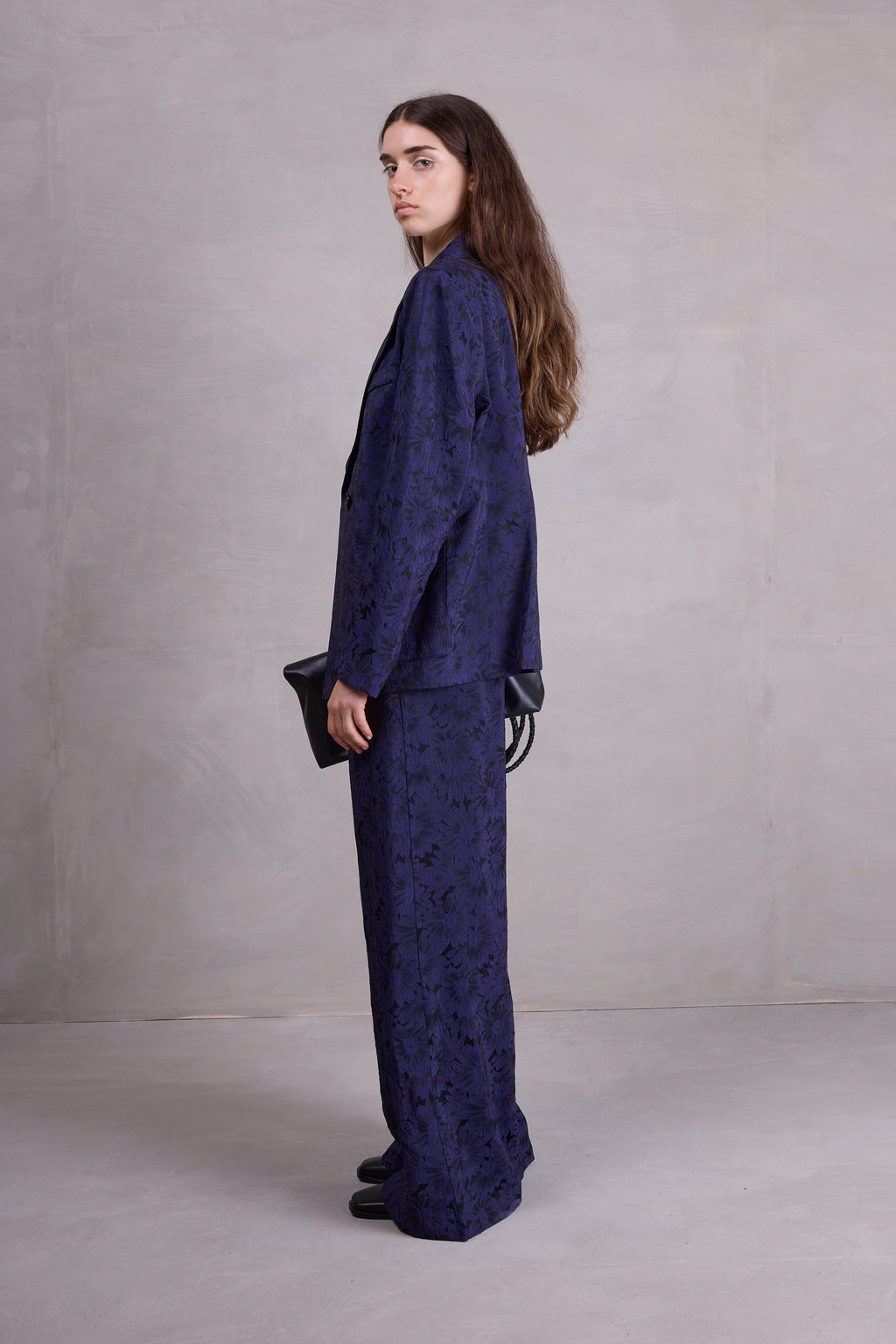 Davos blazer in night blue daisy