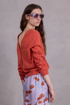 Corleone buttoned sweater in coral