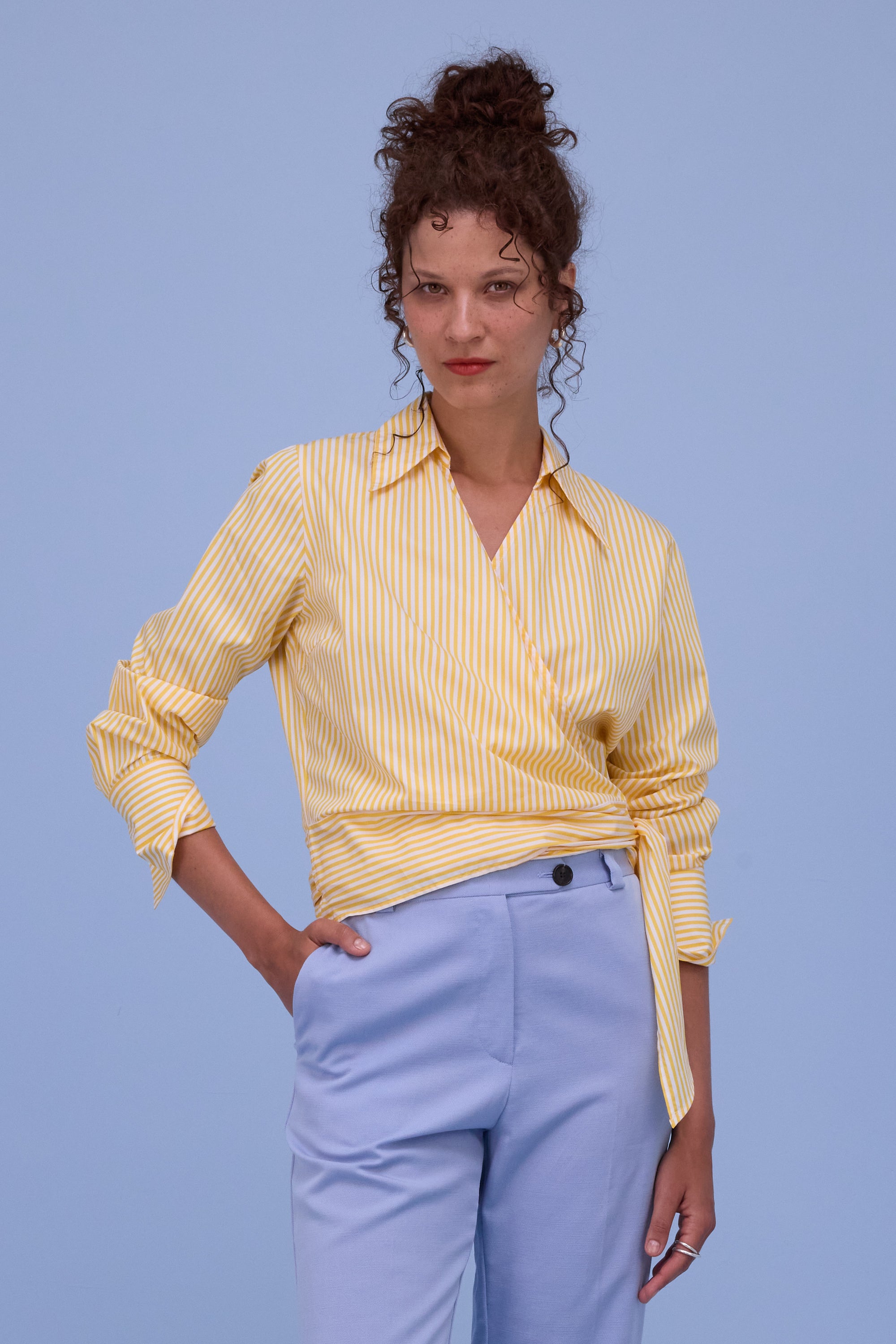 Halsey hemd in yellow stripes