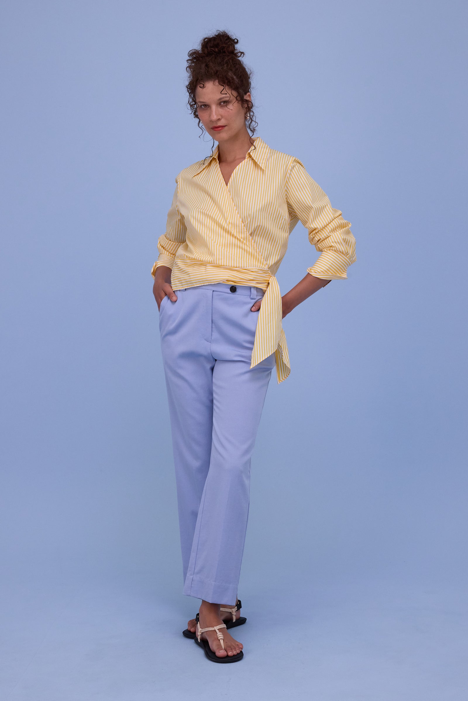 Halsey hemd in yellow stripes