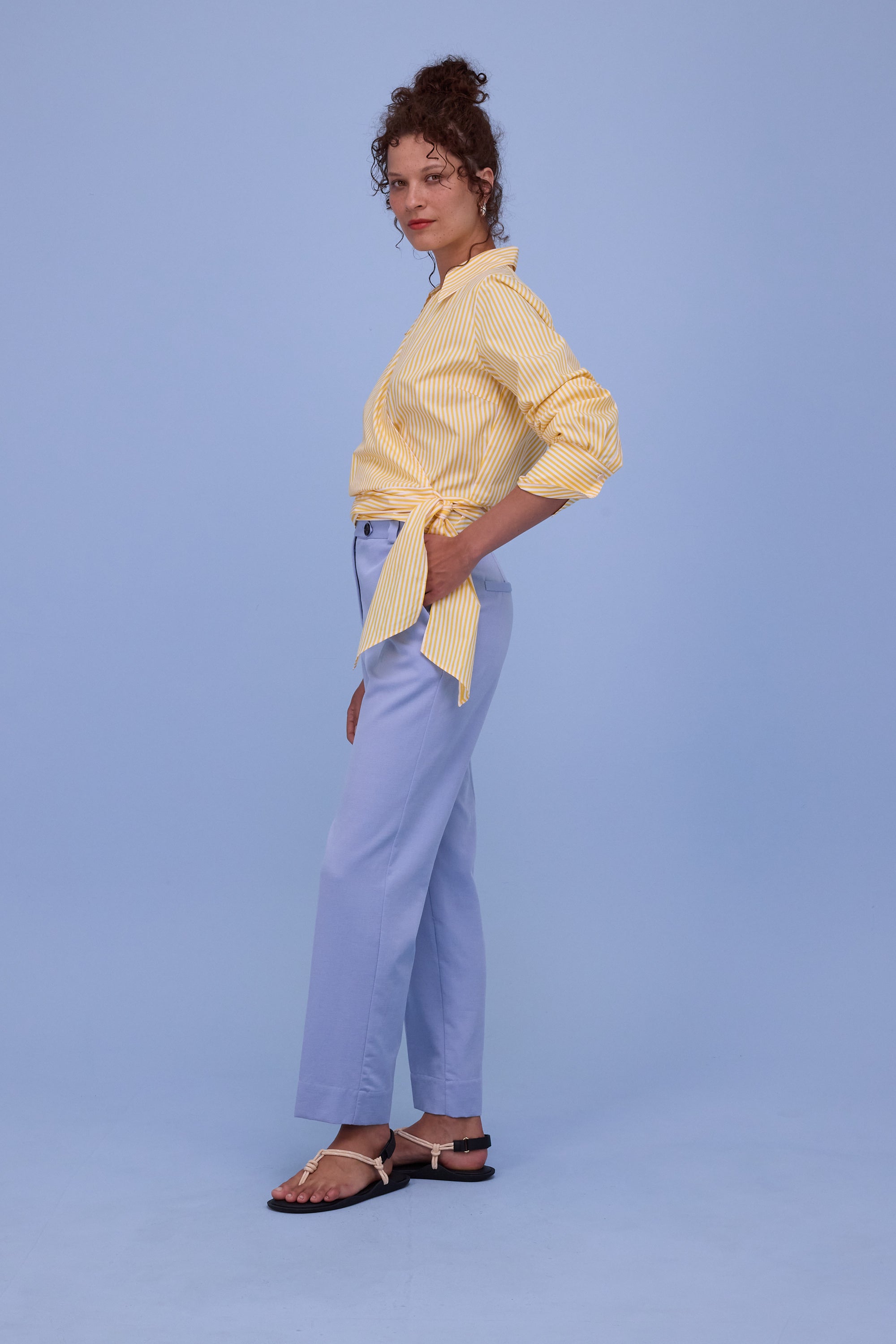 Halsey hemd in yellow stripes