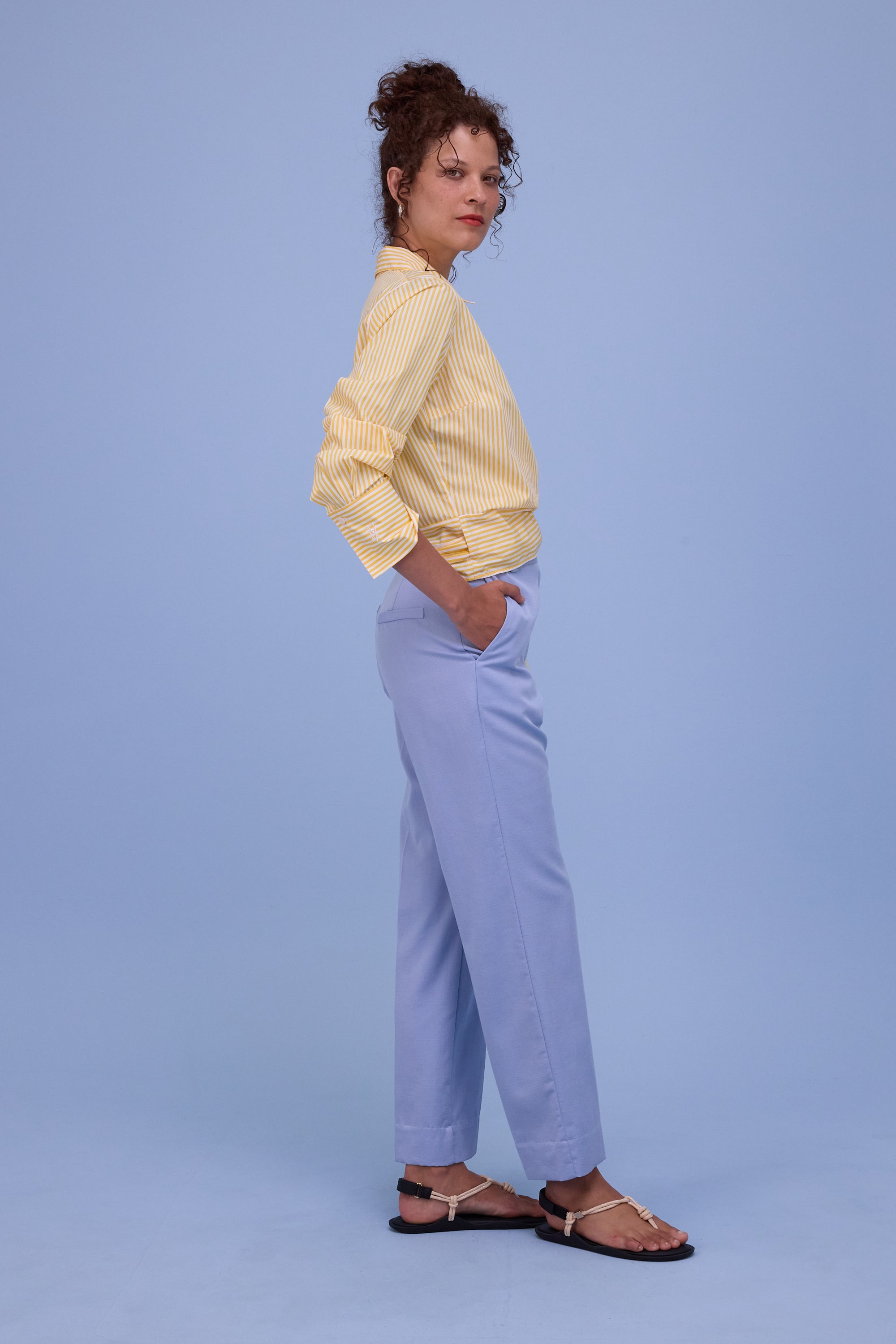 Halsey hemd in yellow stripes