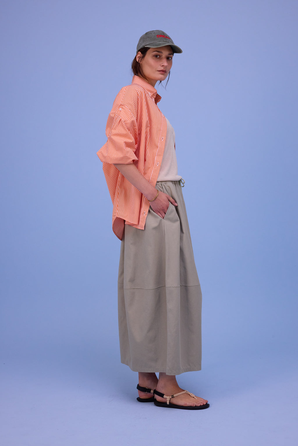 Harper shirt in vichy orange checks