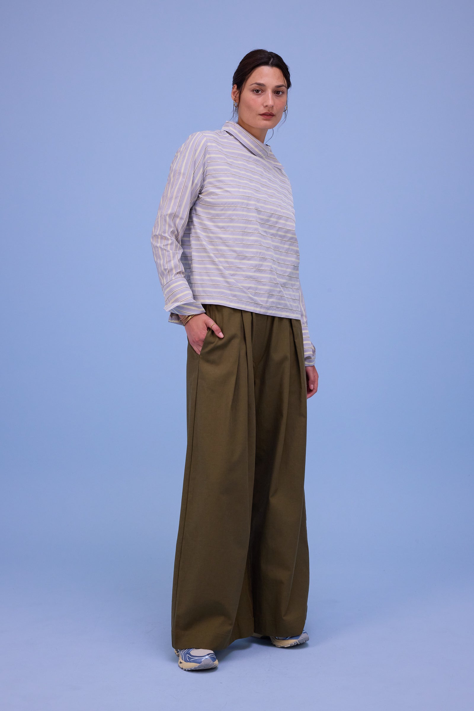 Halle blouse in tender yellow taffeta