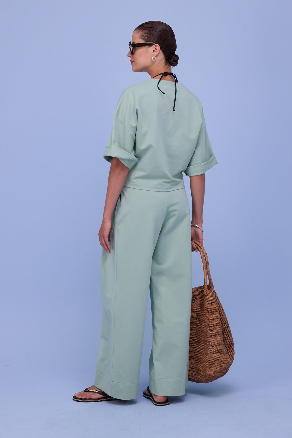 Dotty sweater in sage molton