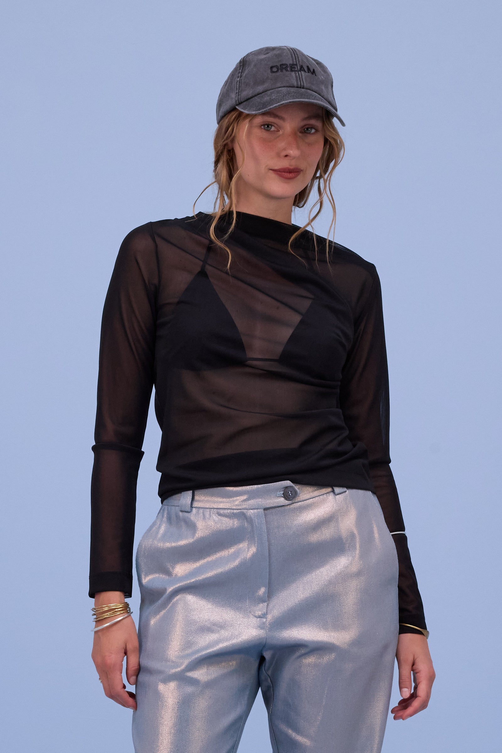 Anna T-shirt in black mesh