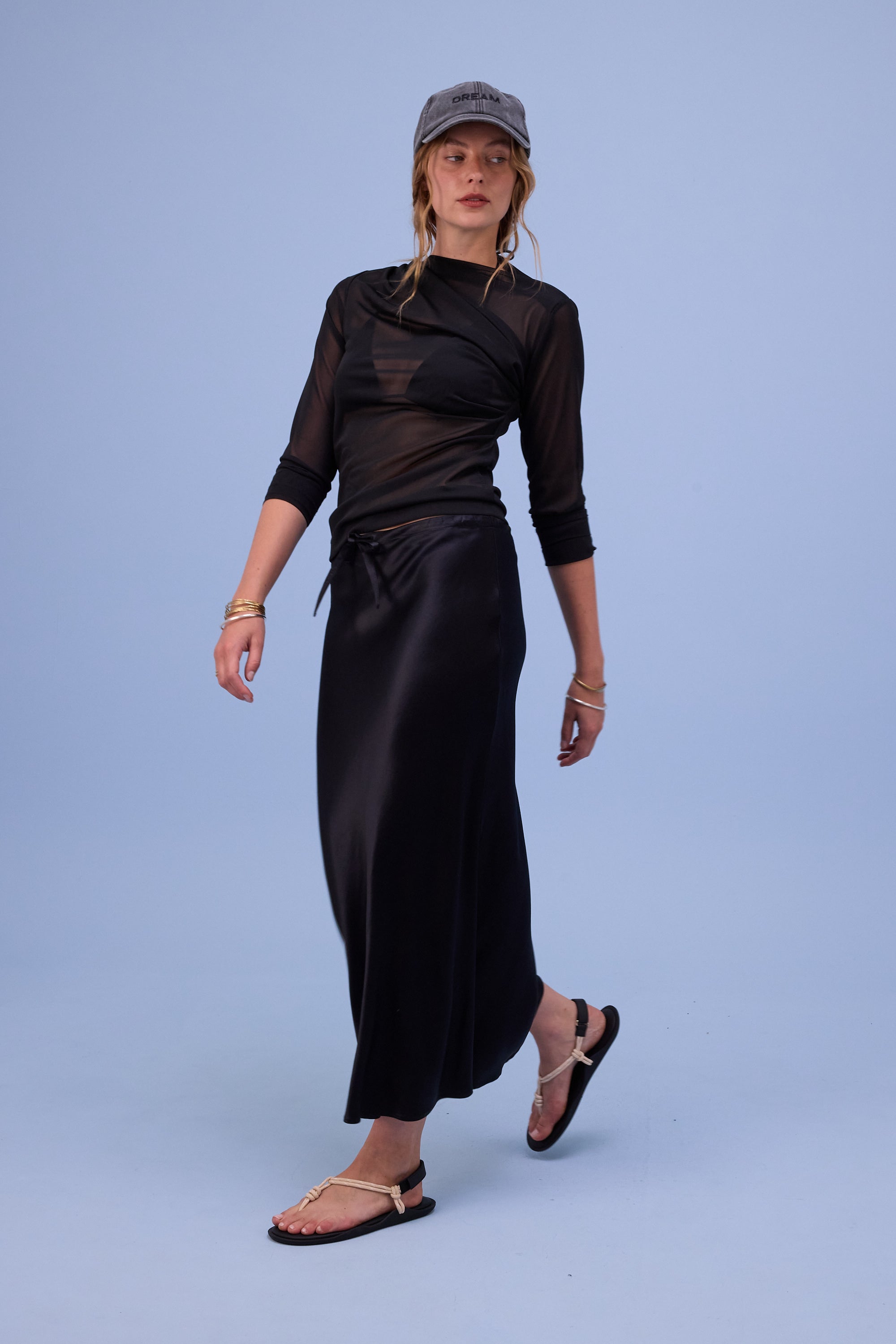 Anna T-shirt in black mesh