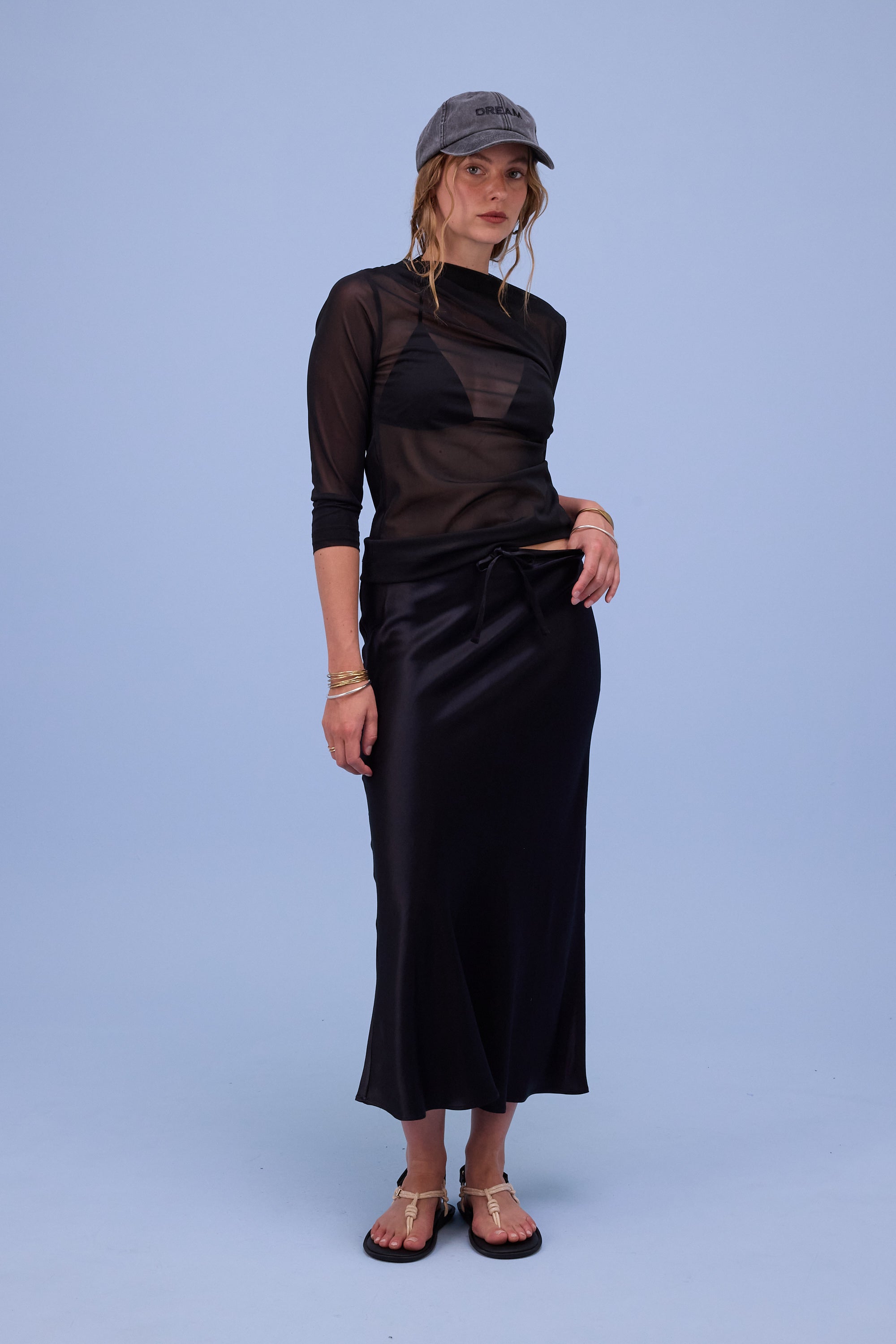 Anna T-shirt in black mesh