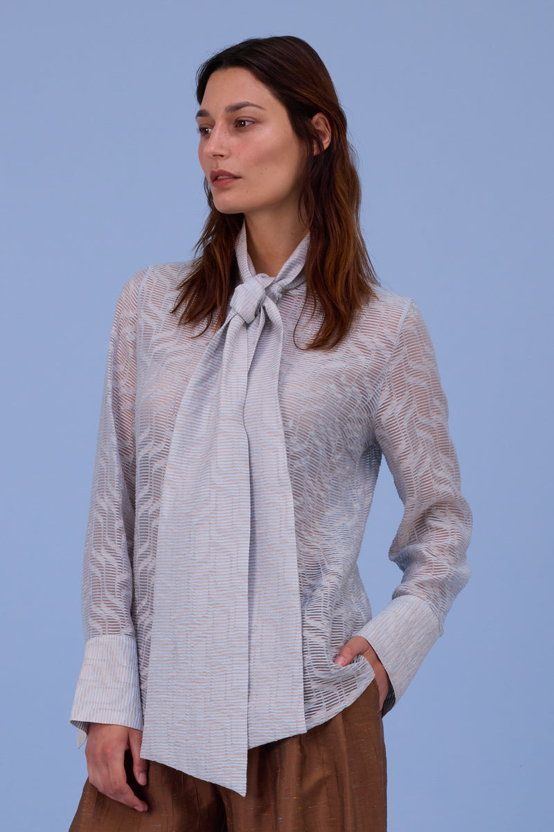 Gilou hemd in transparent sky blue stripes