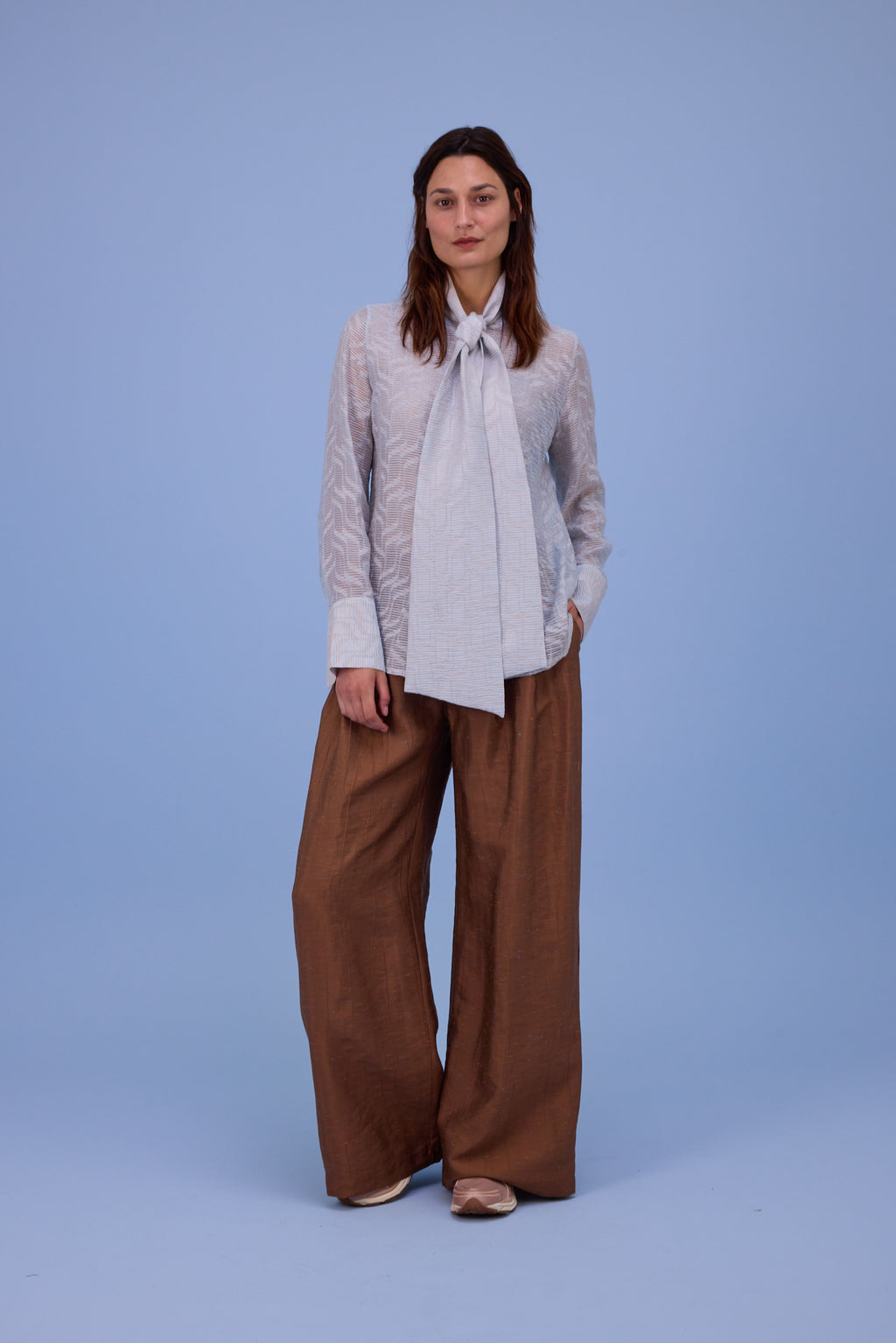 Gilou shirt in transparent sky blue stripes