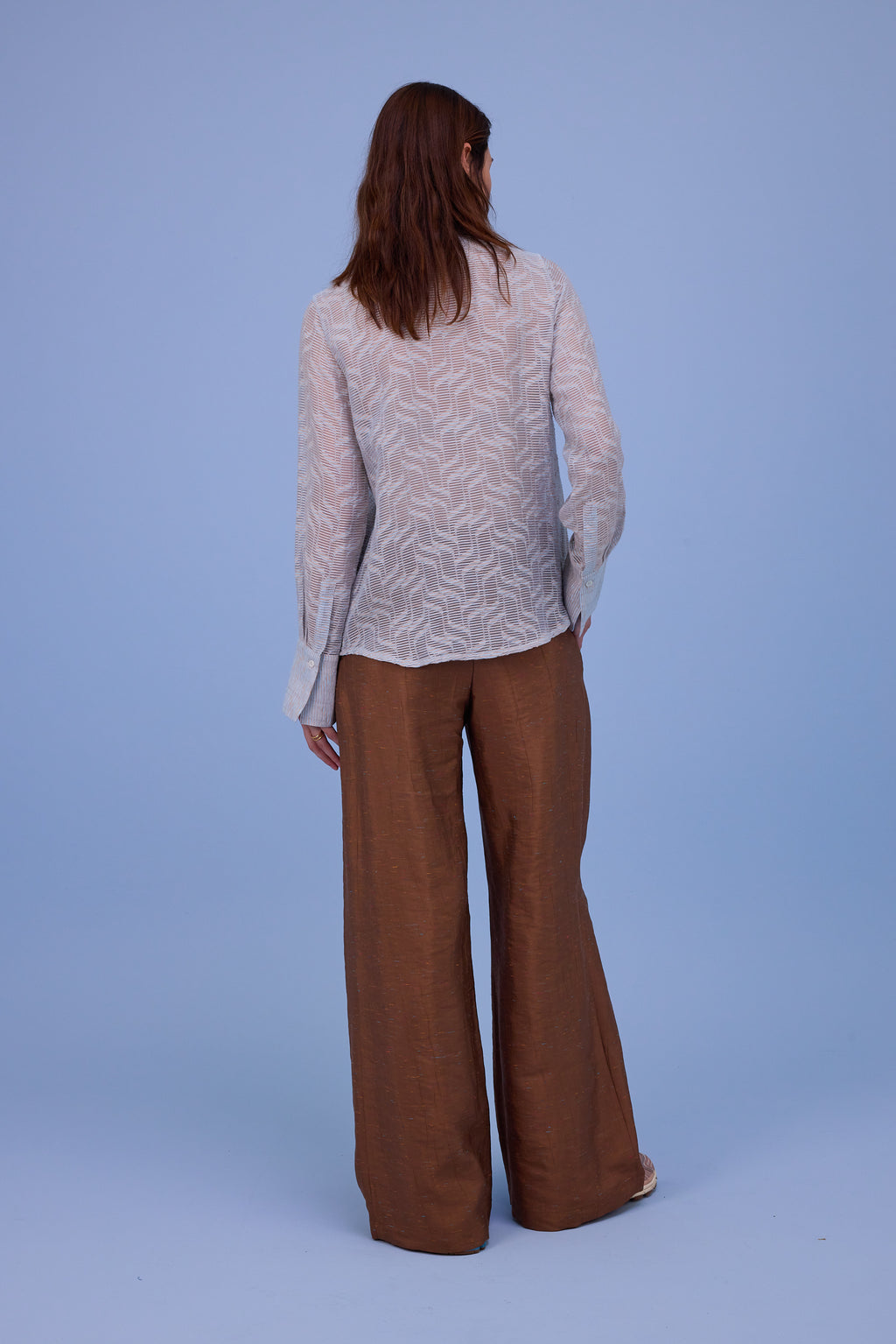 Gilou shirt in transparent sky blue stripes