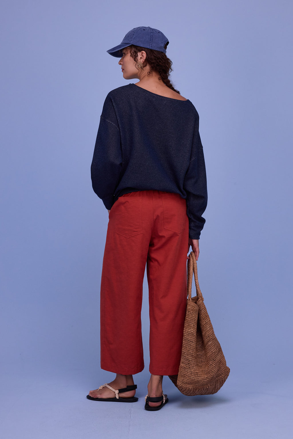 Gisele sweater in night blue lurex