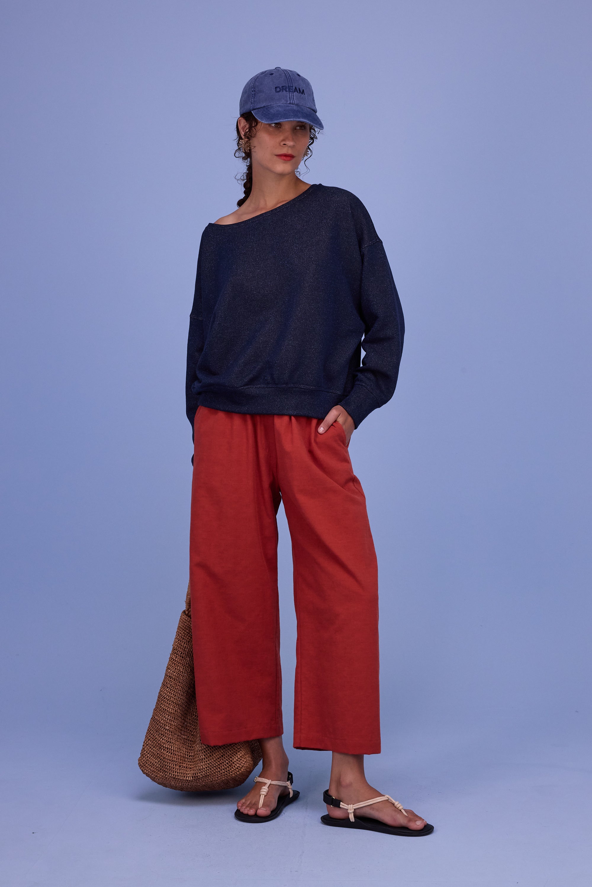 Gisele sweater in night blue lurex