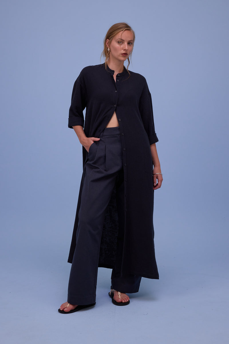 Halina jurk in off-black tetra