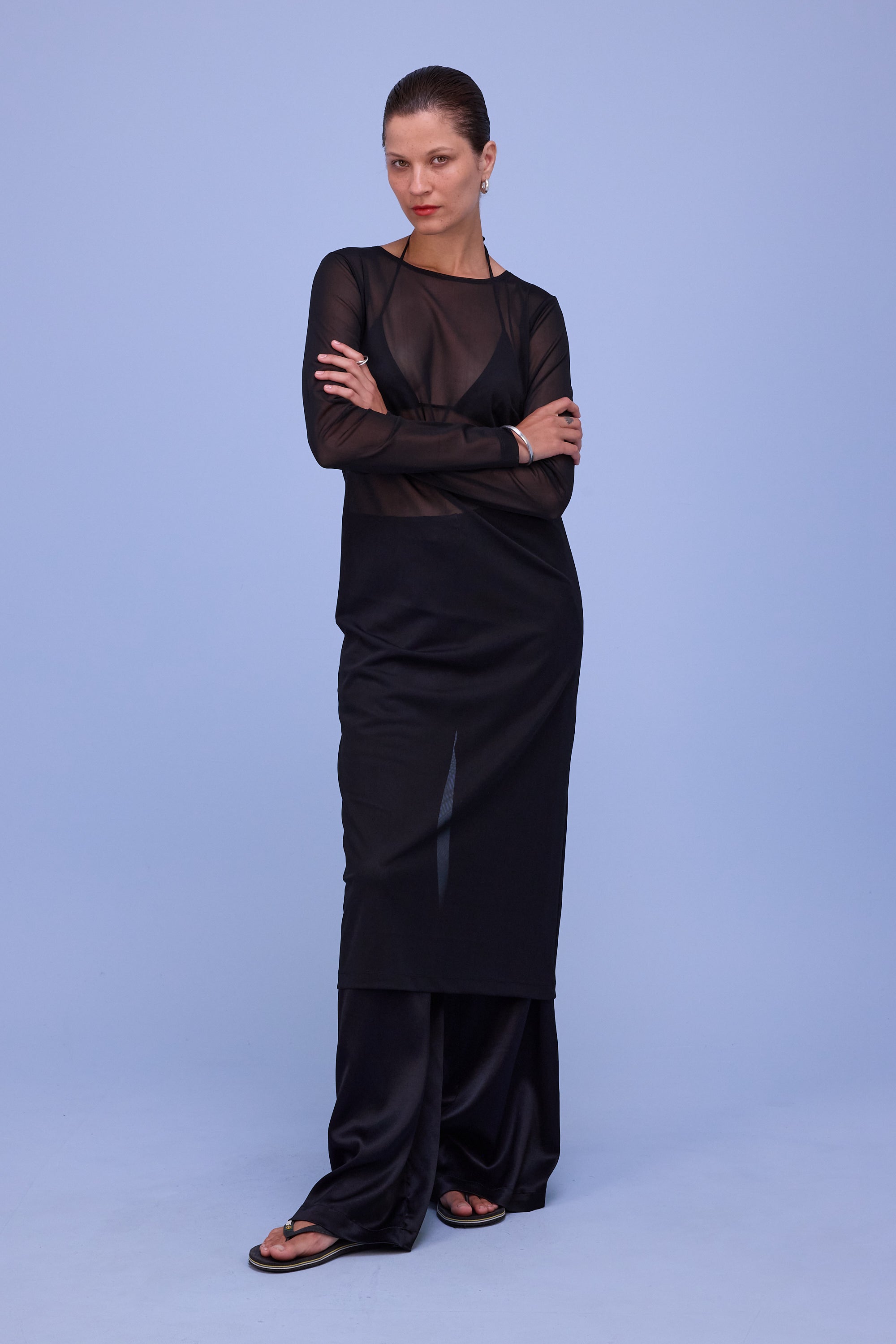 Gerlinde jurk in black mesh