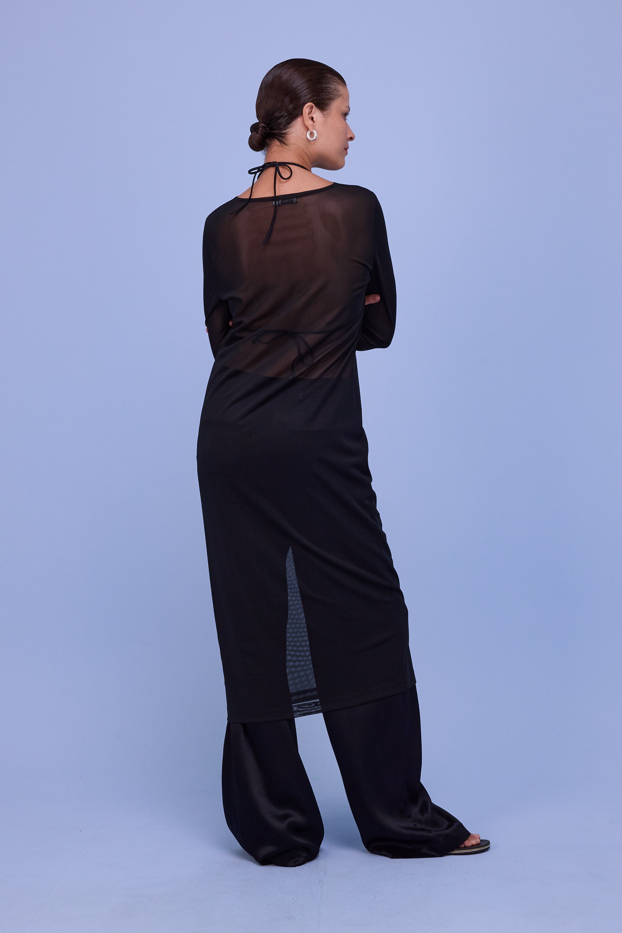 Gerlinde jurk in black mesh