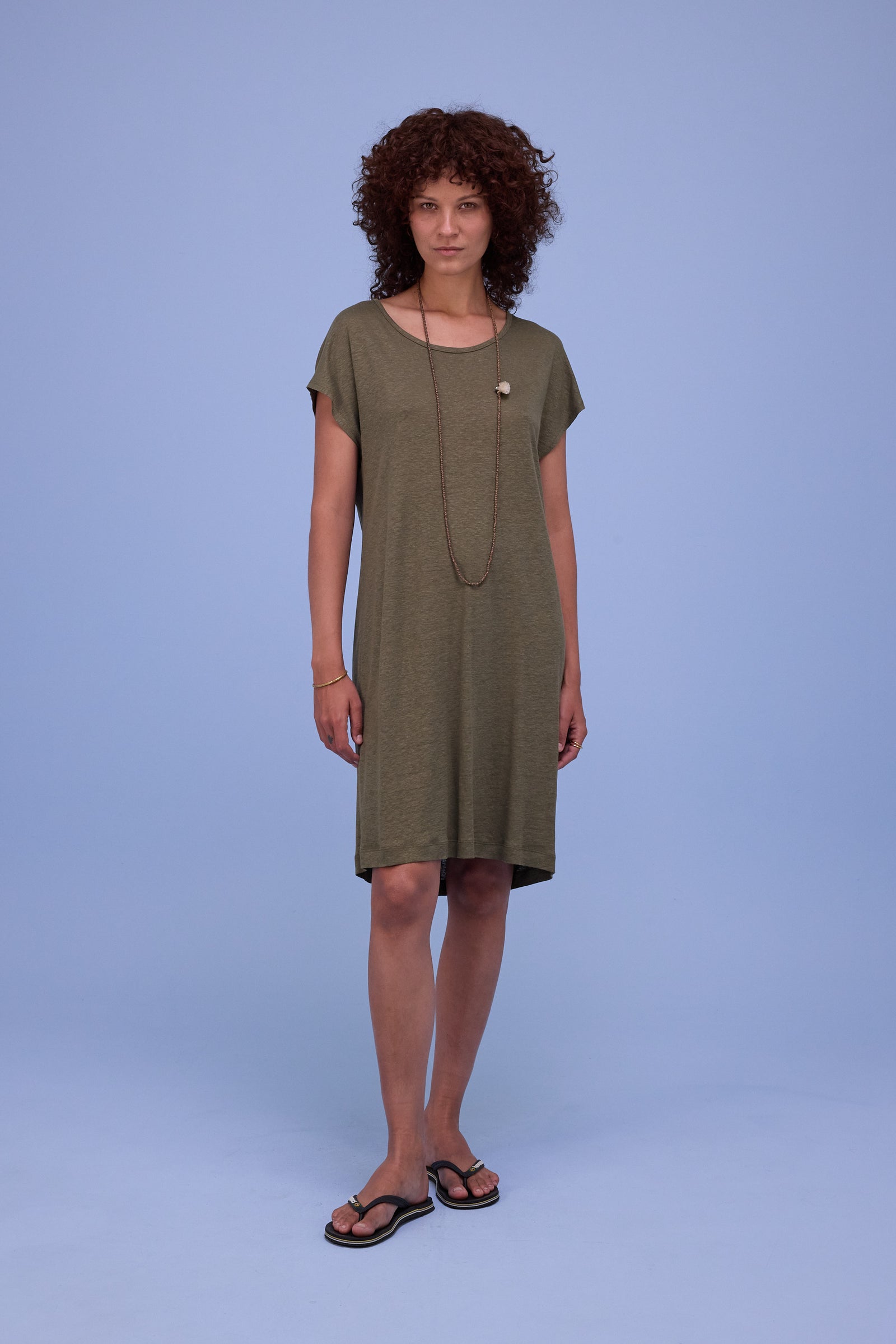 Fenise jurk in dark olive