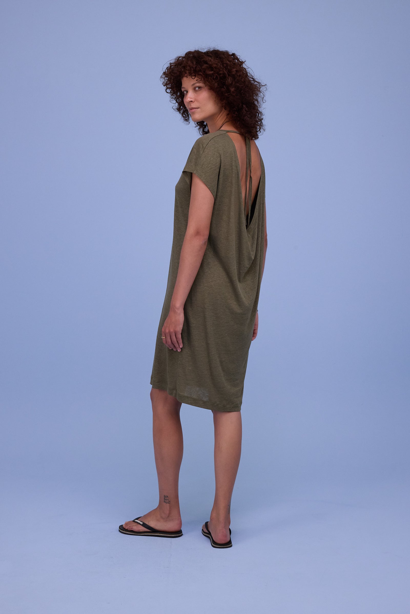 Fenise jurk in dark olive