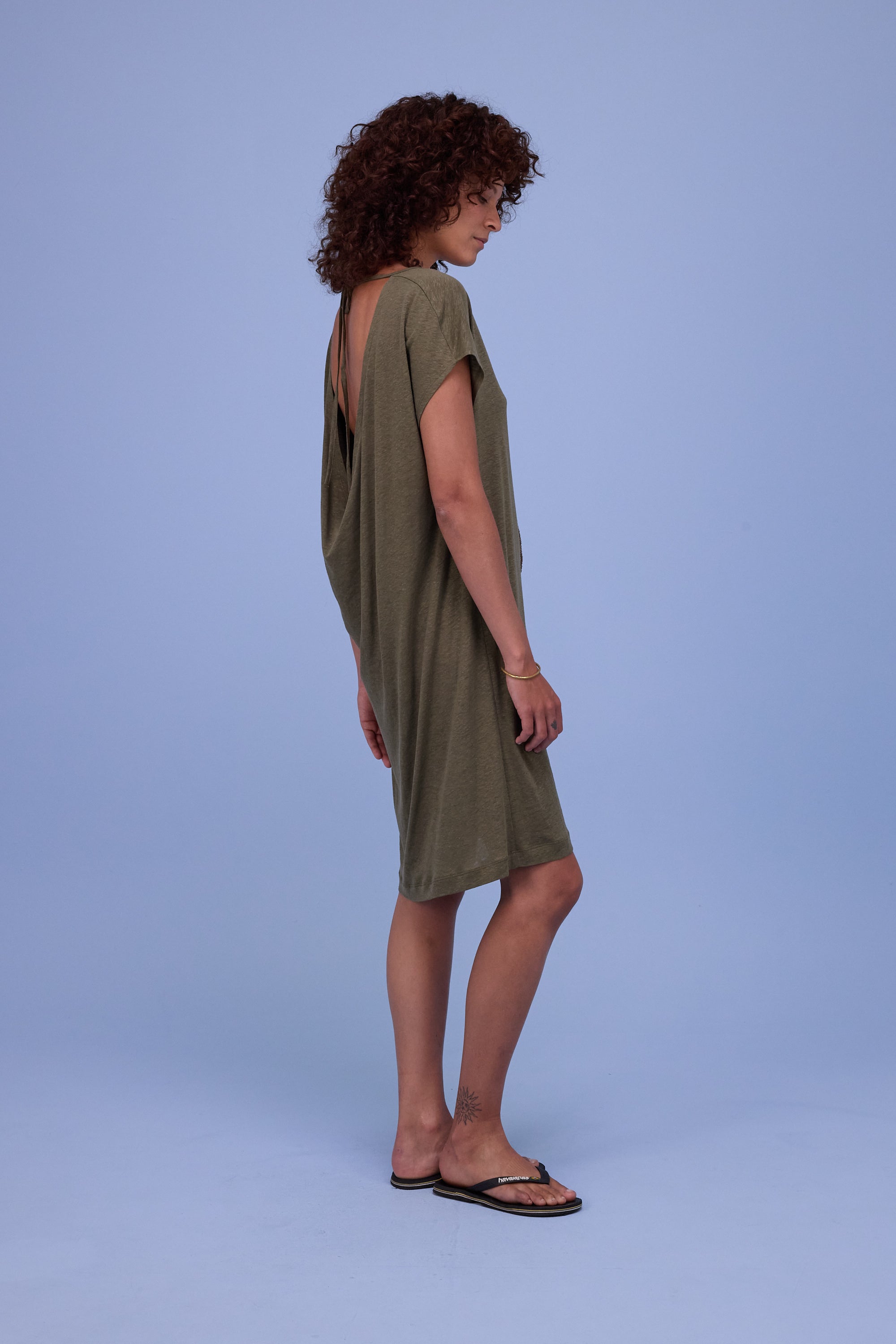 Fenise dress in dark olive