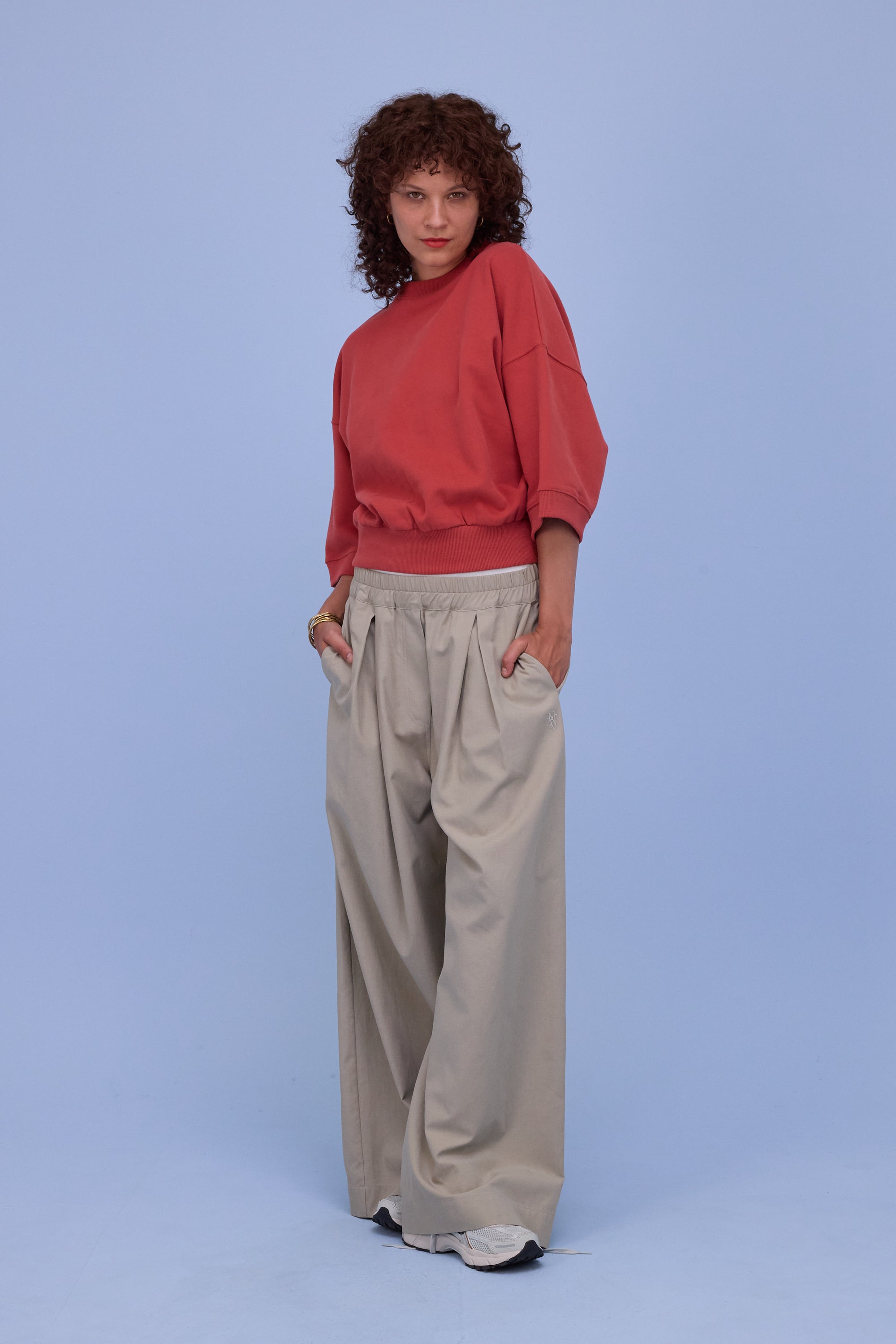 Hibiscus sweater in bossa nova