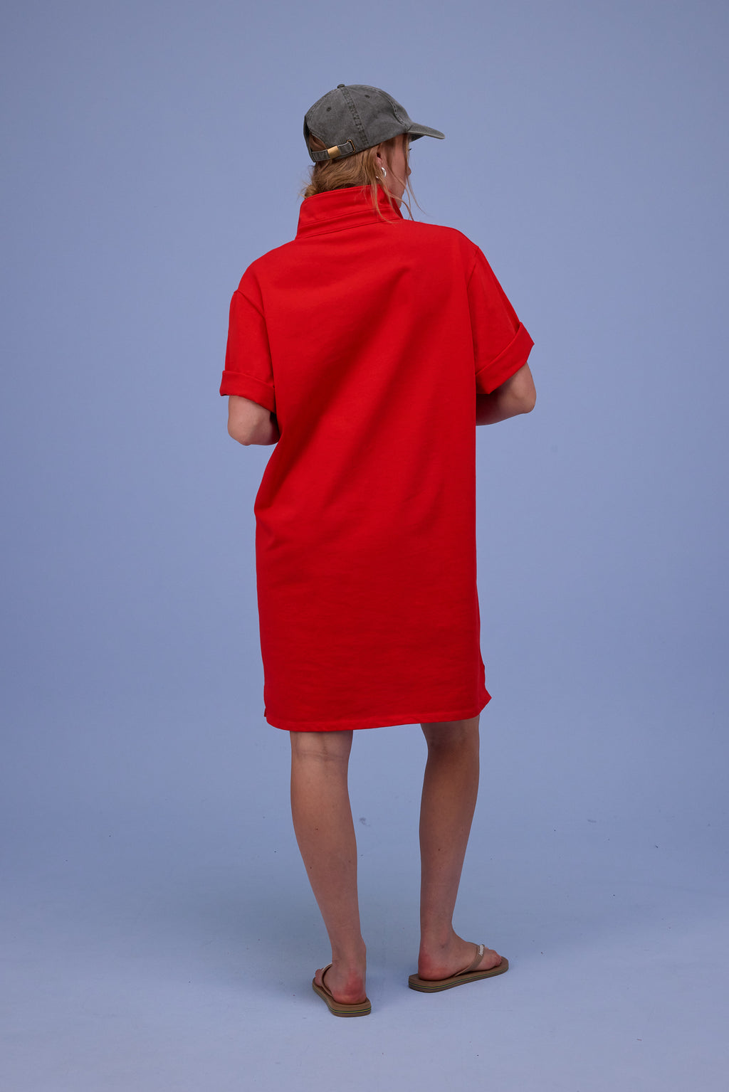 Hester polo dress in fiesta red
