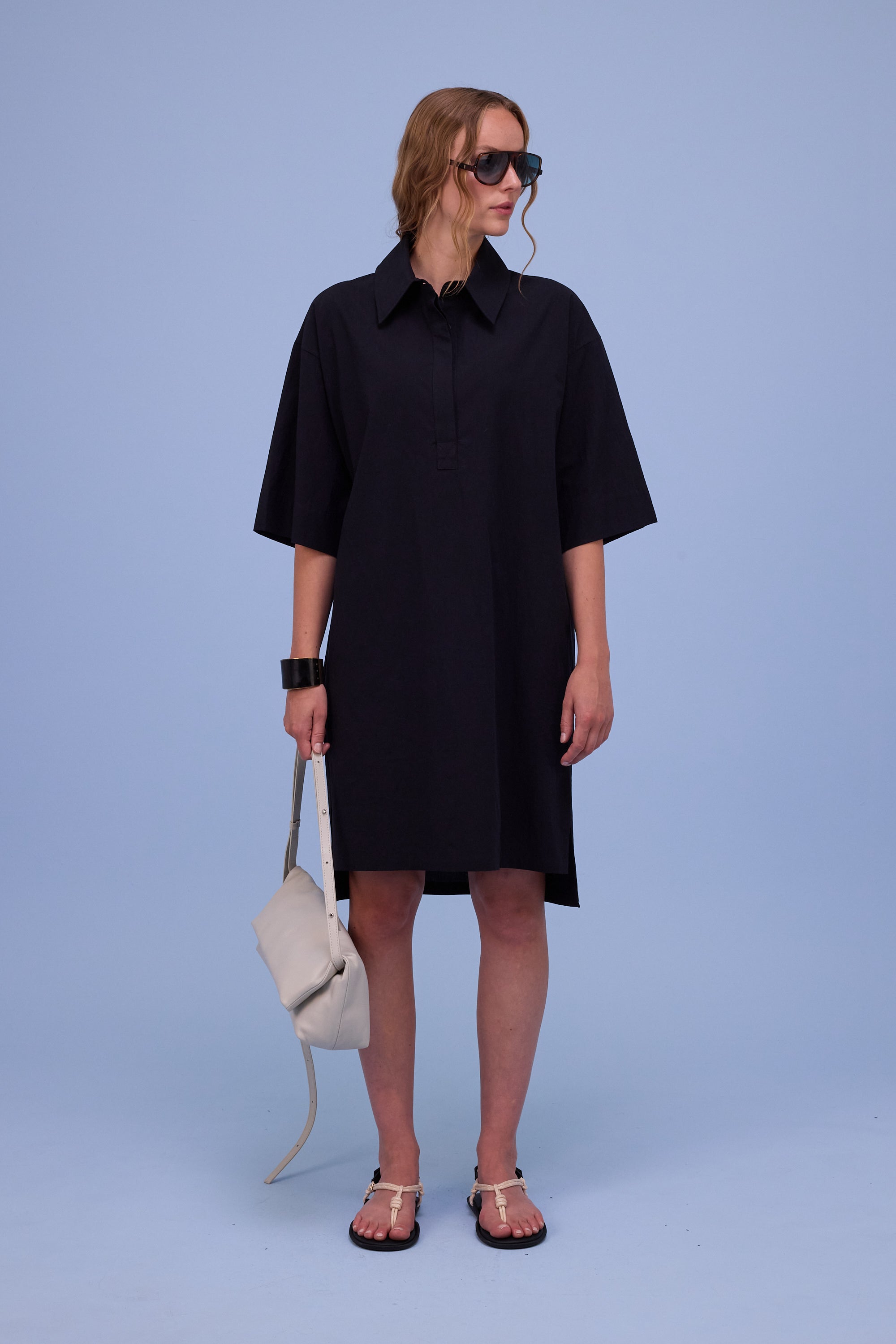 Hester zwarte polo-jurk