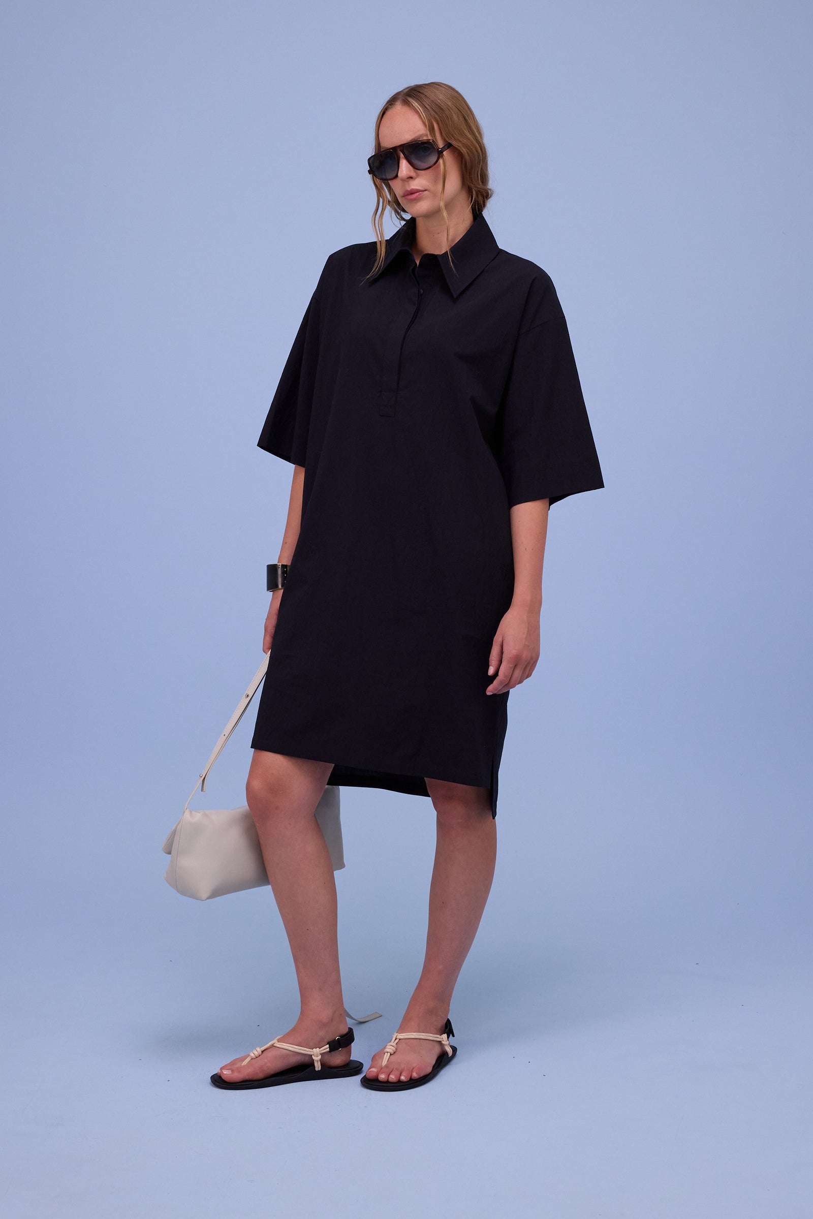 Hester zwarte polo-jurk