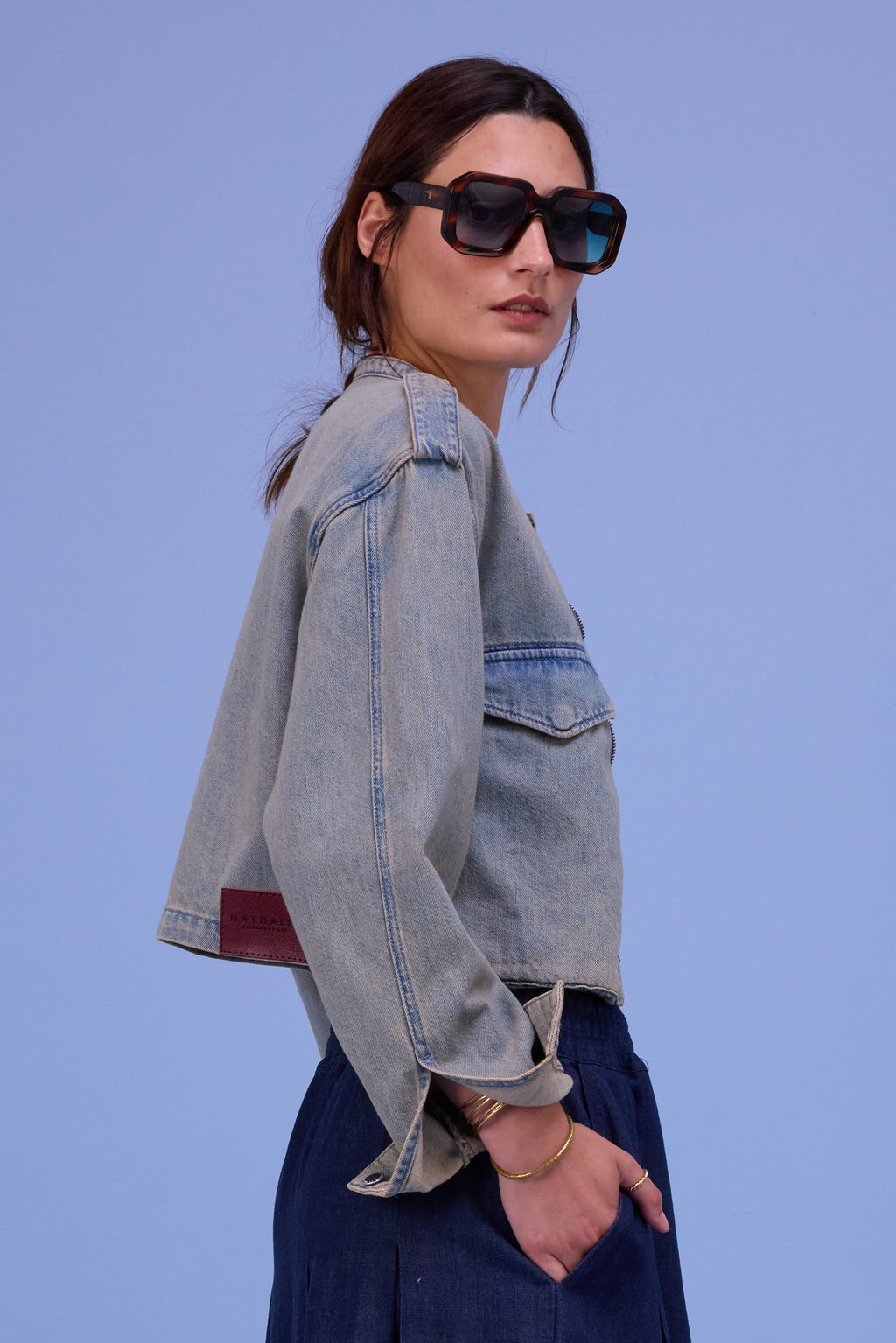 Hill jasje in sand denim