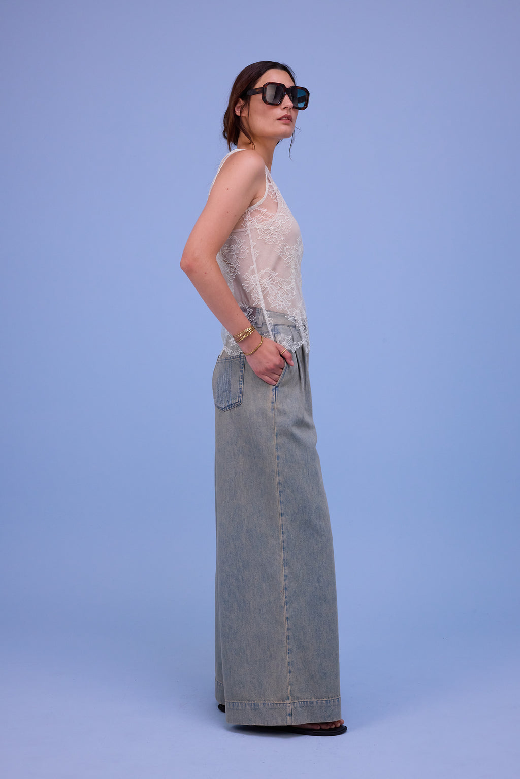 Horijn trousers in sand denim