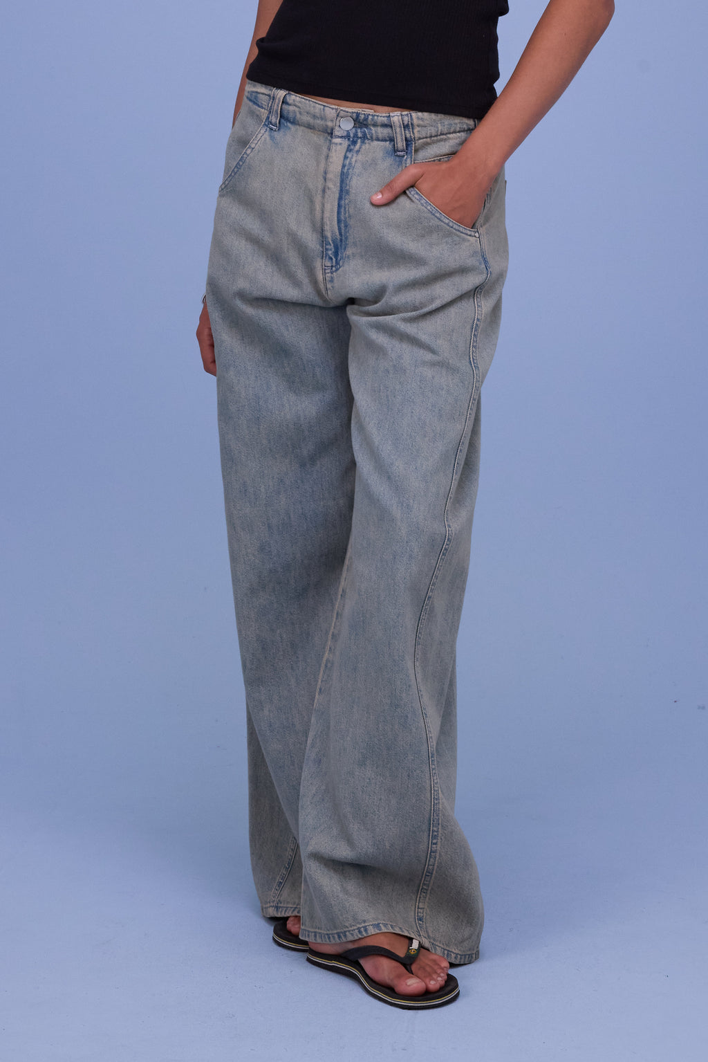 Hiroshi trousers in sand denim