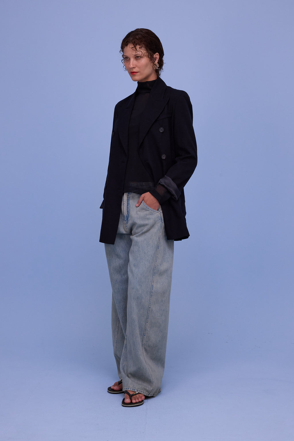 Hiroshi trousers in sand denim