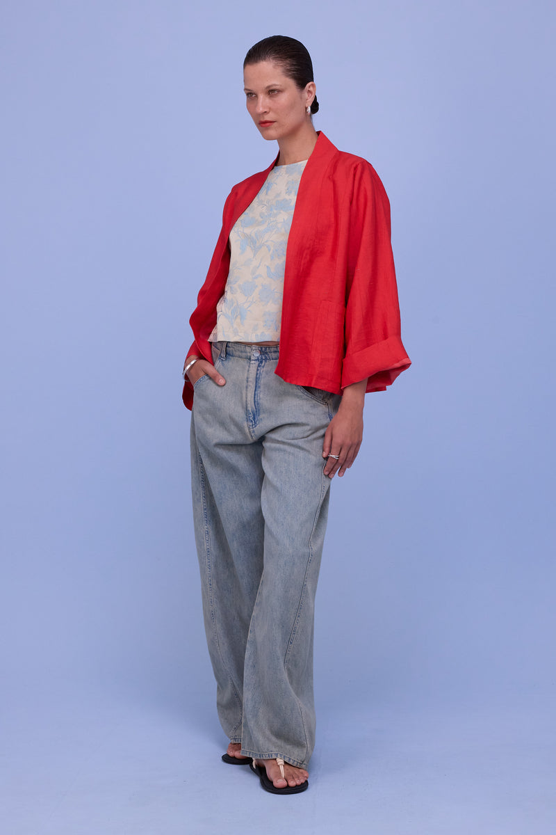 Flenn kimono in fiesta red santoso