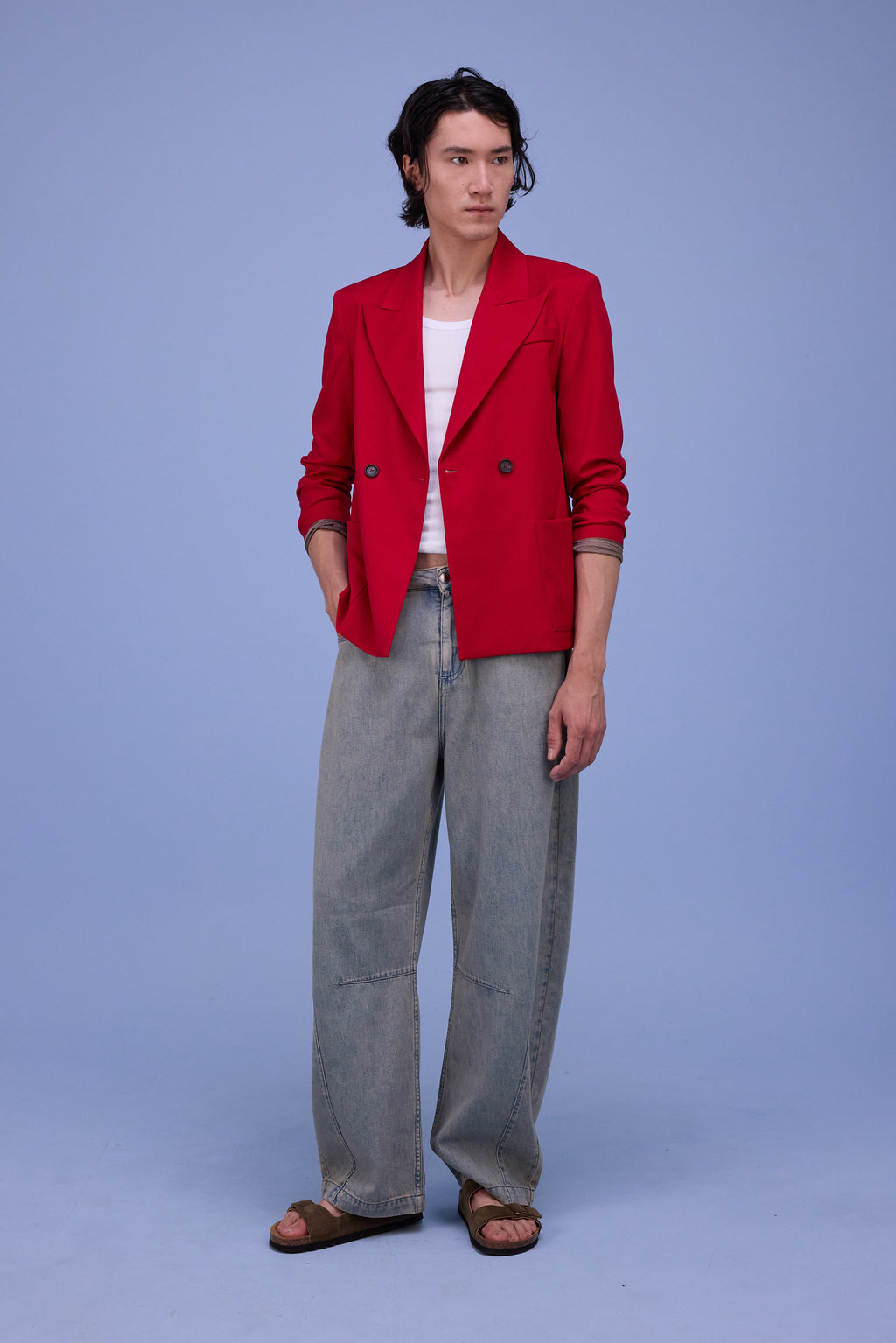 Davos blazer in lipstick red