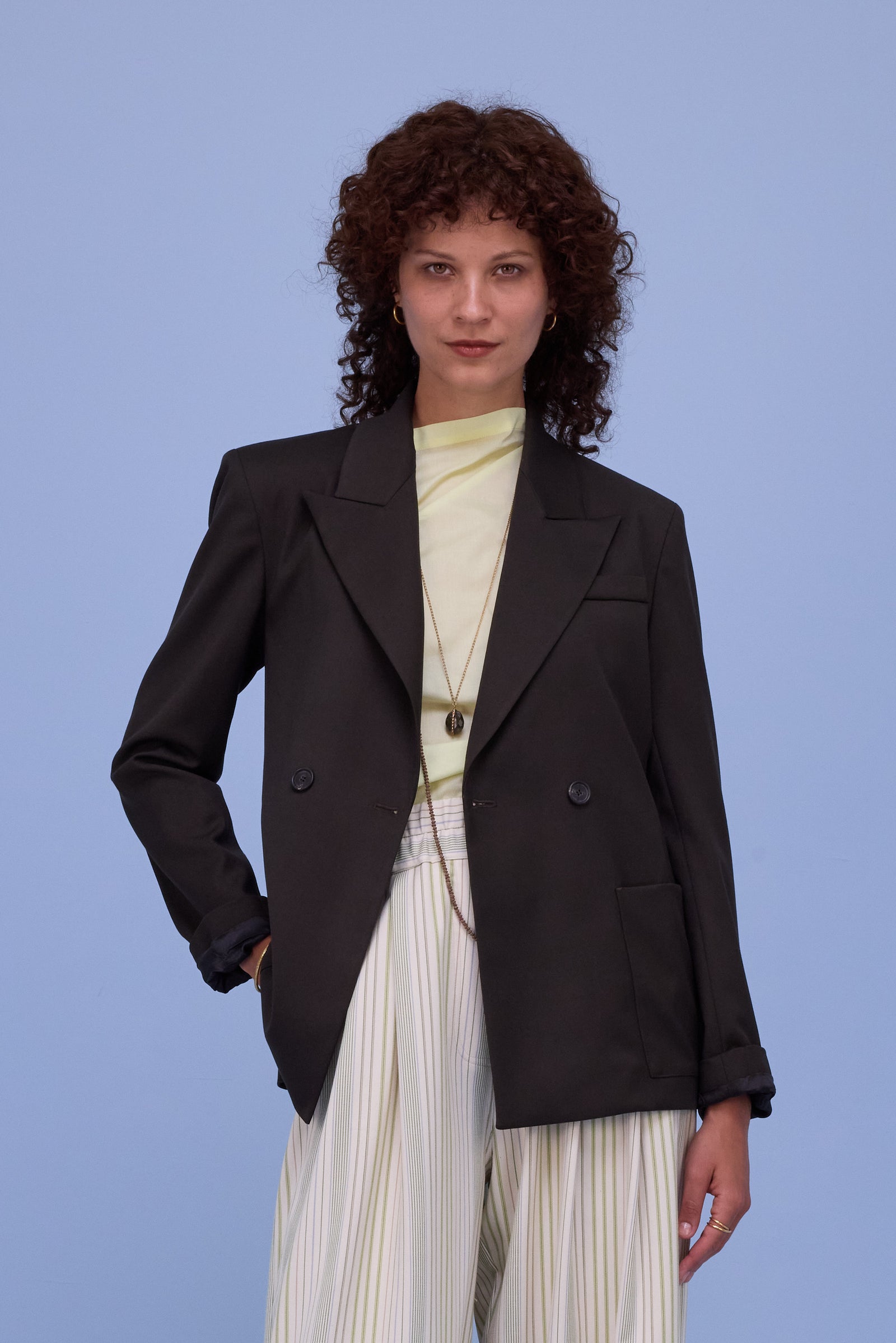 Davos blazer in black olive