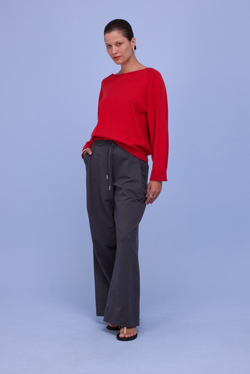 Honfleur trui in coral red