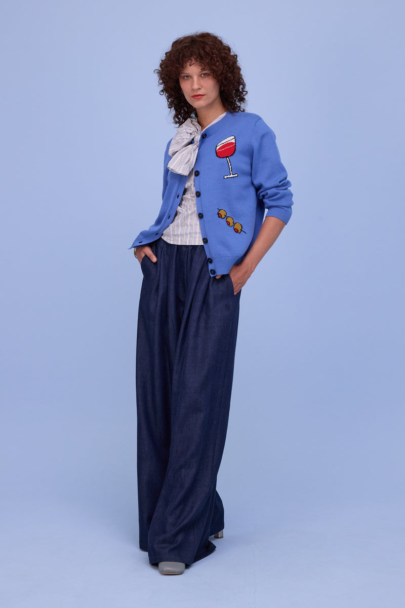 Hyeres cardigan in bluebonnet