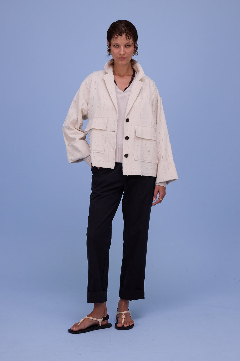 Hobart knitted sweater in almond