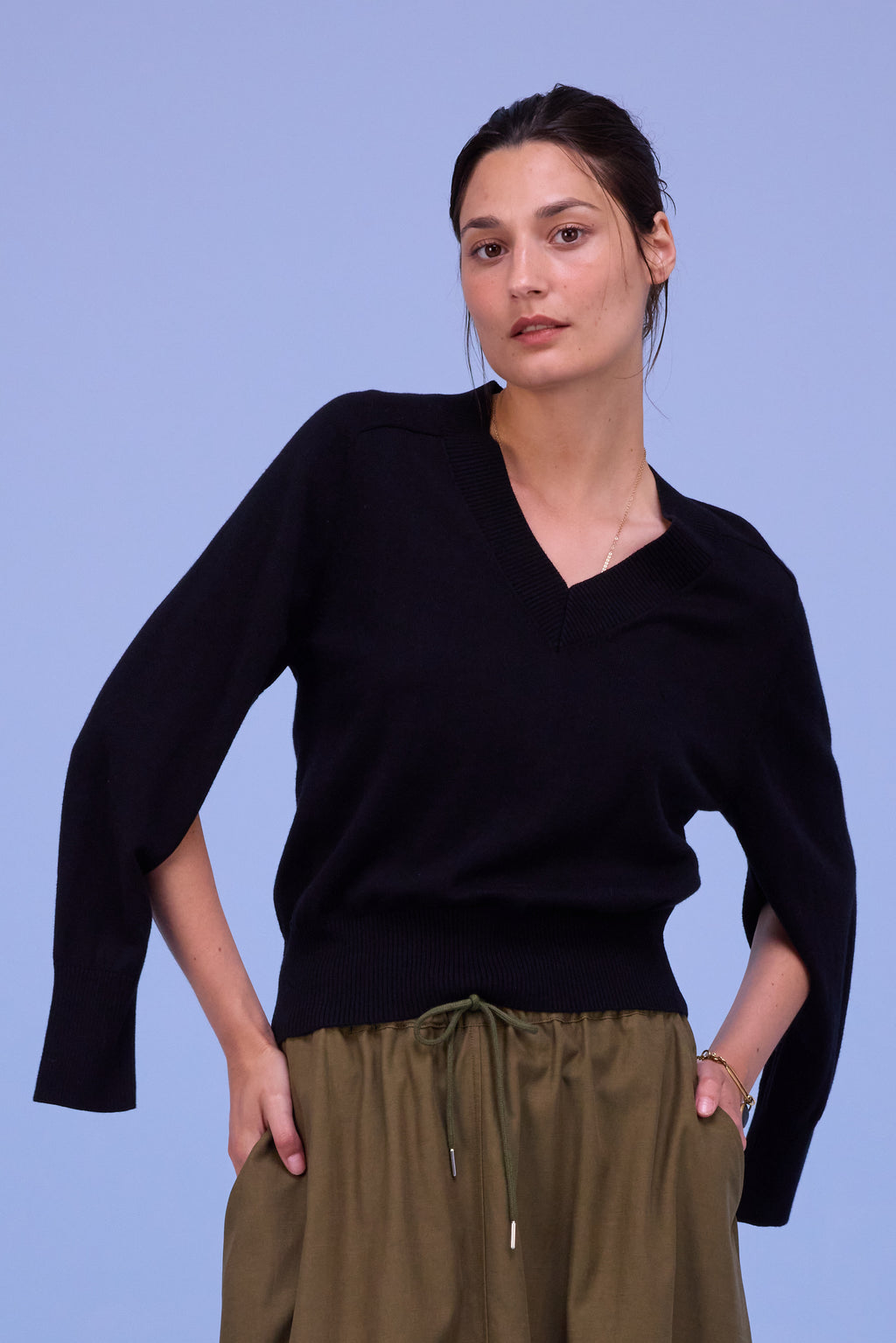 Hobart knitted sweater in black