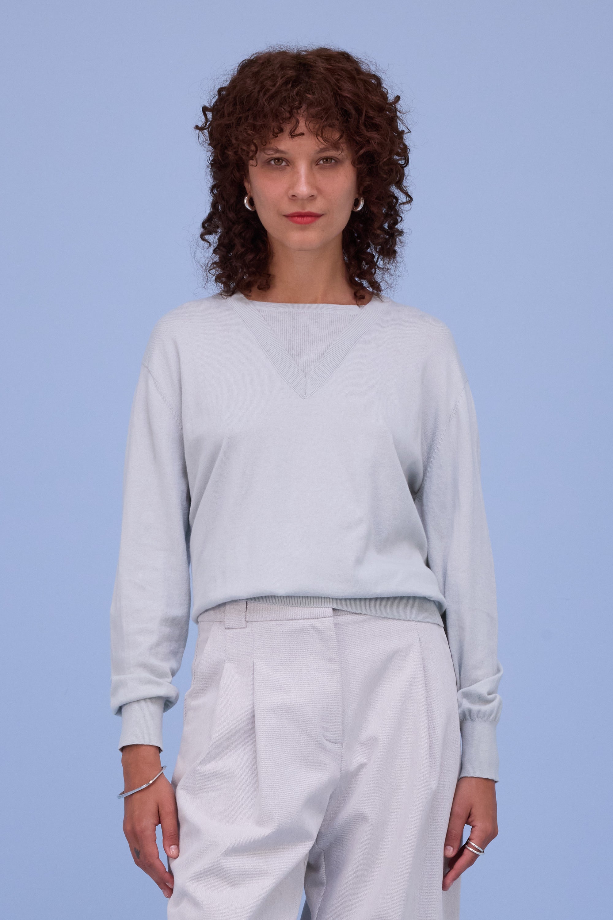 Hollywood knitted jumper in springwater