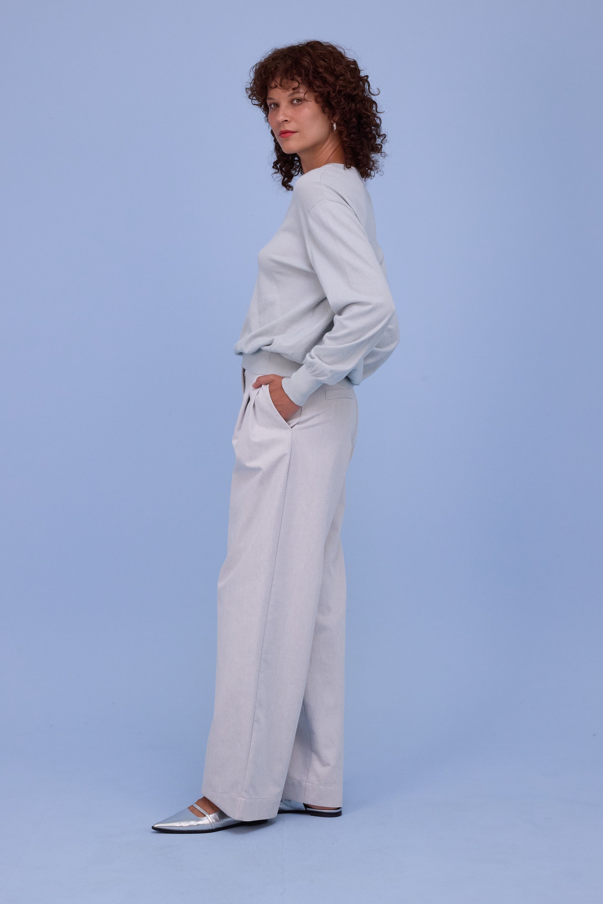 Hollywood knitted jumper in springwater