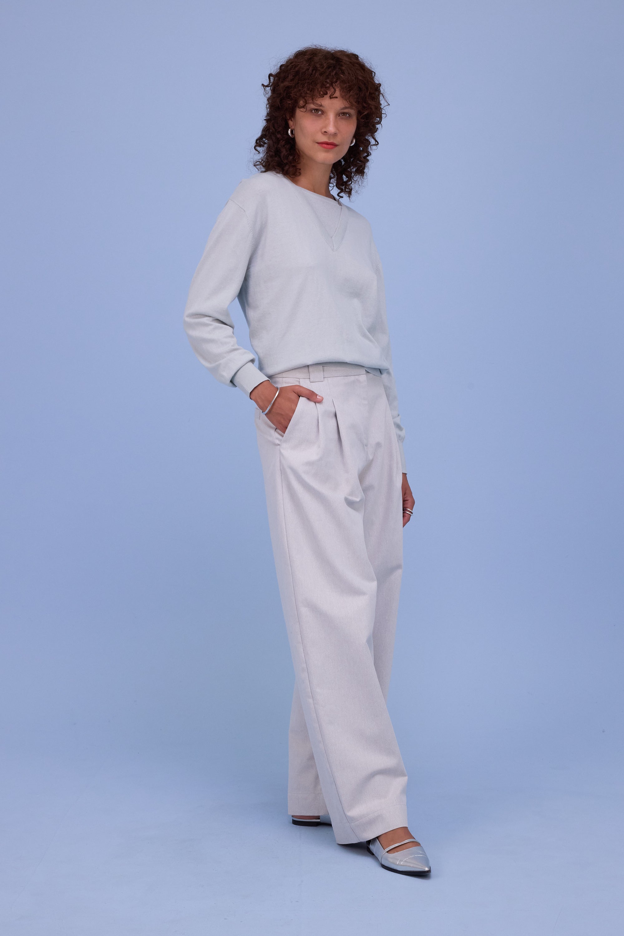 Hollywood knitted jumper in springwater