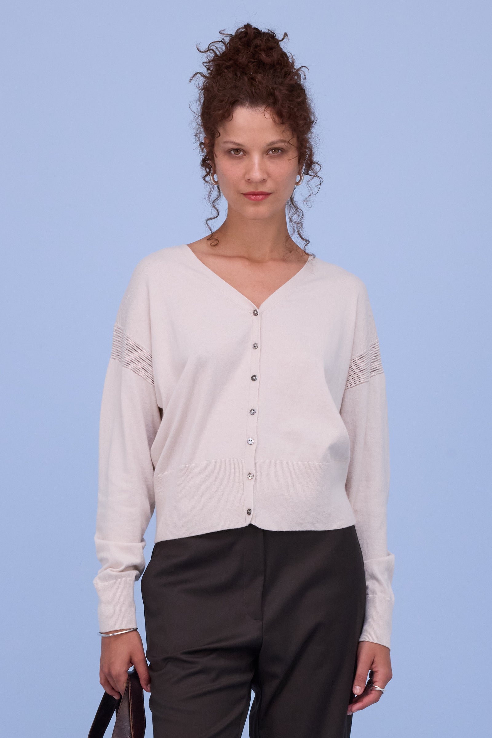 Halden cardigan in almond