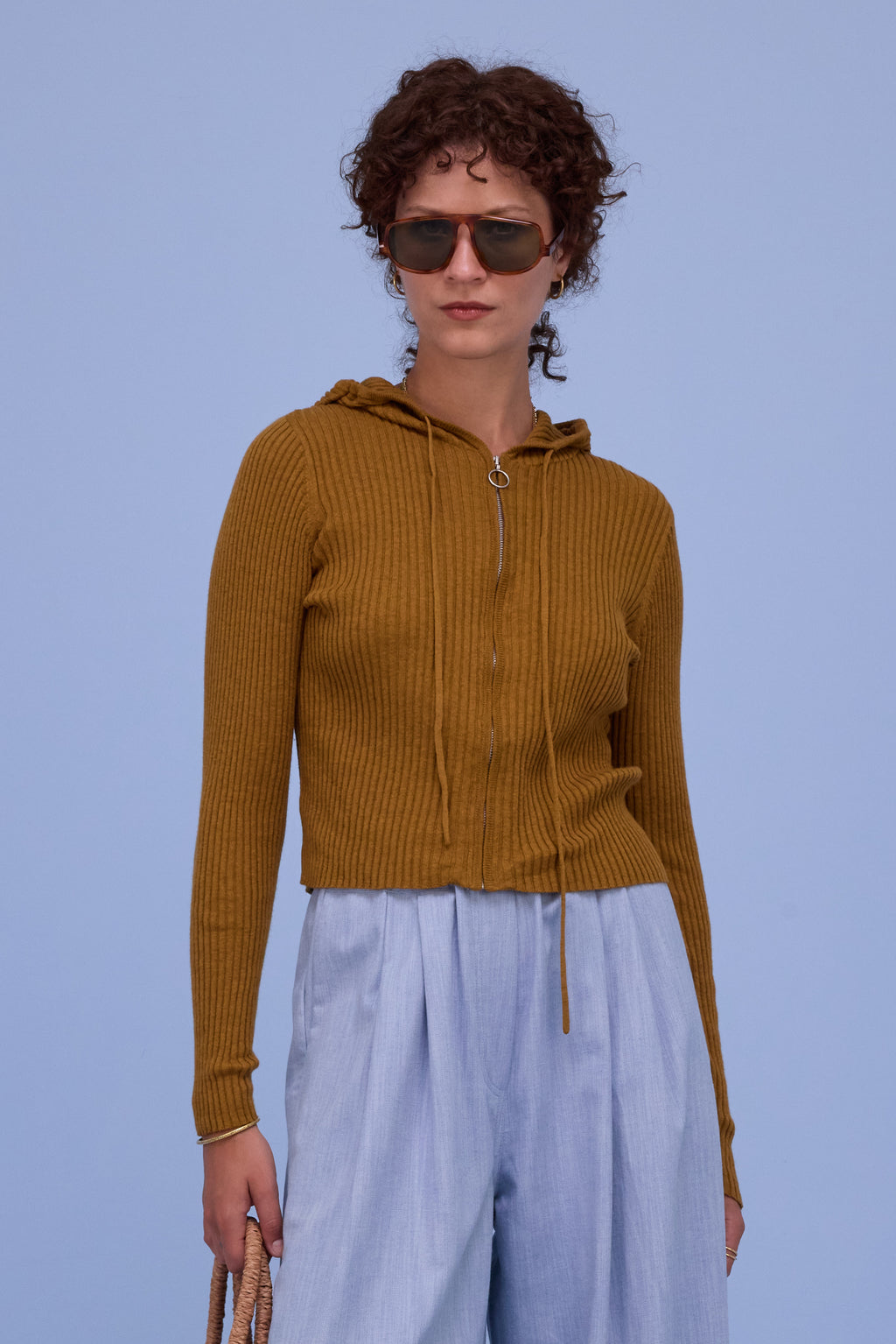 Hendaye cardigan in golden brown