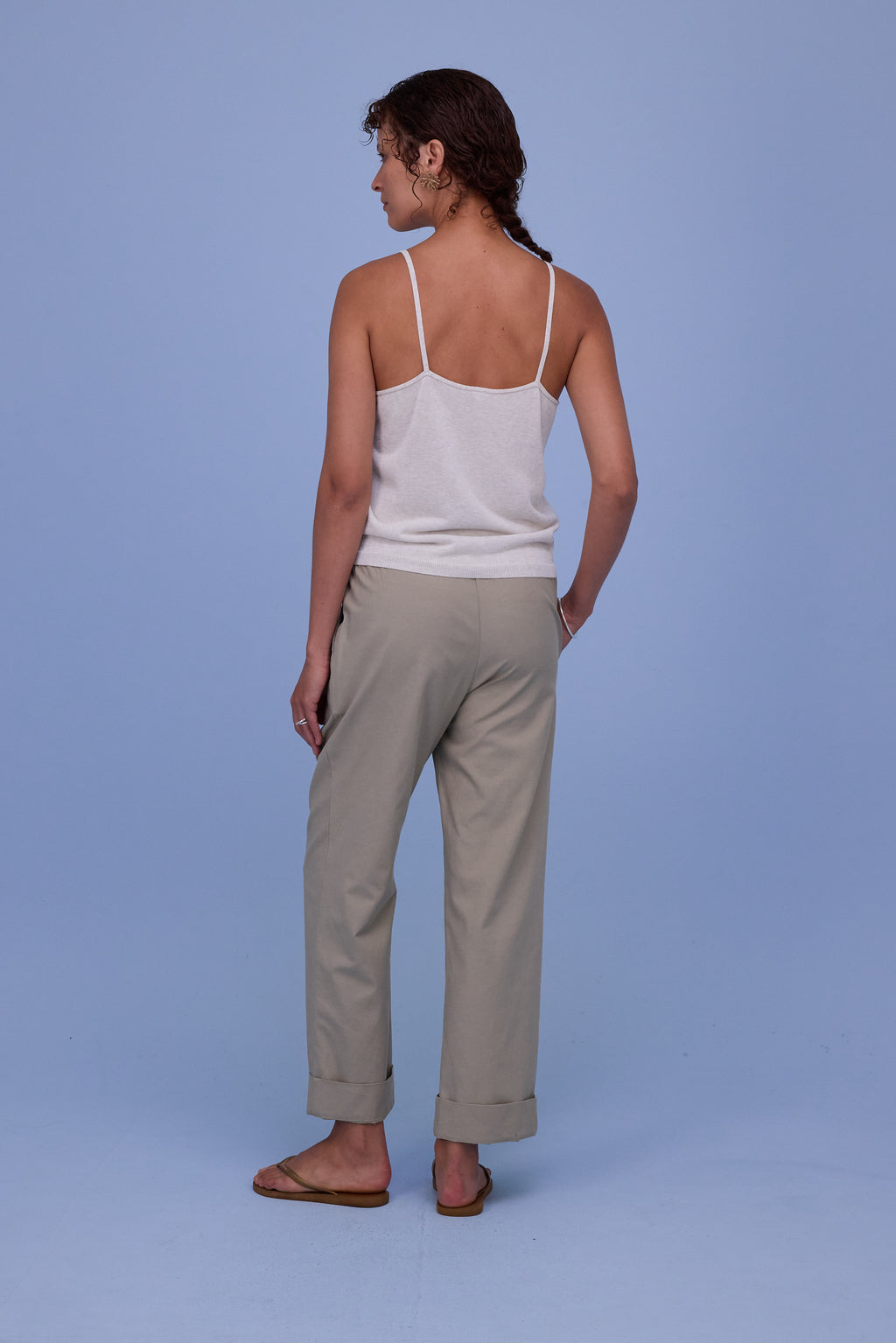 Honolulu top in white chiné