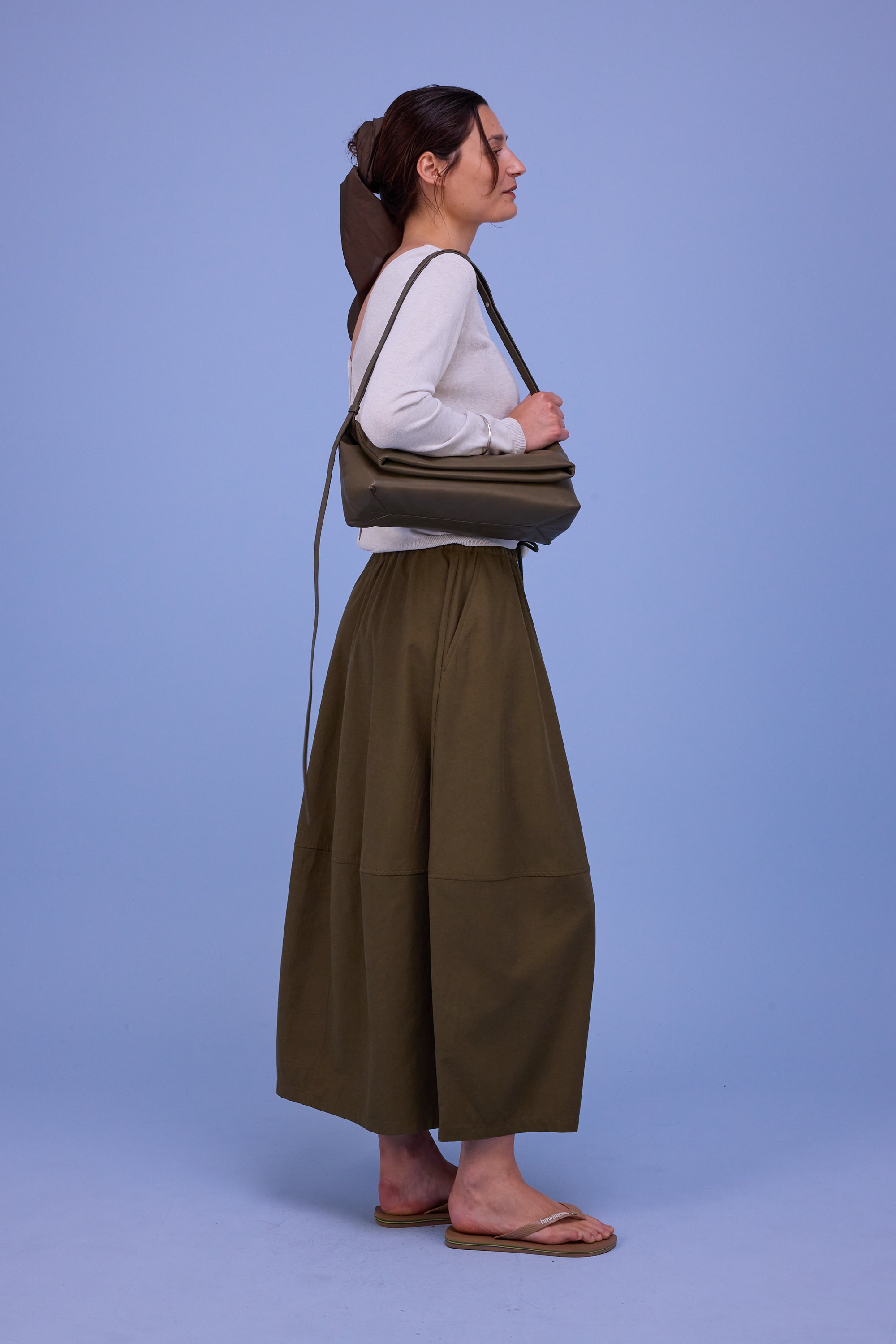 Hortos knitted sweater in white chiné