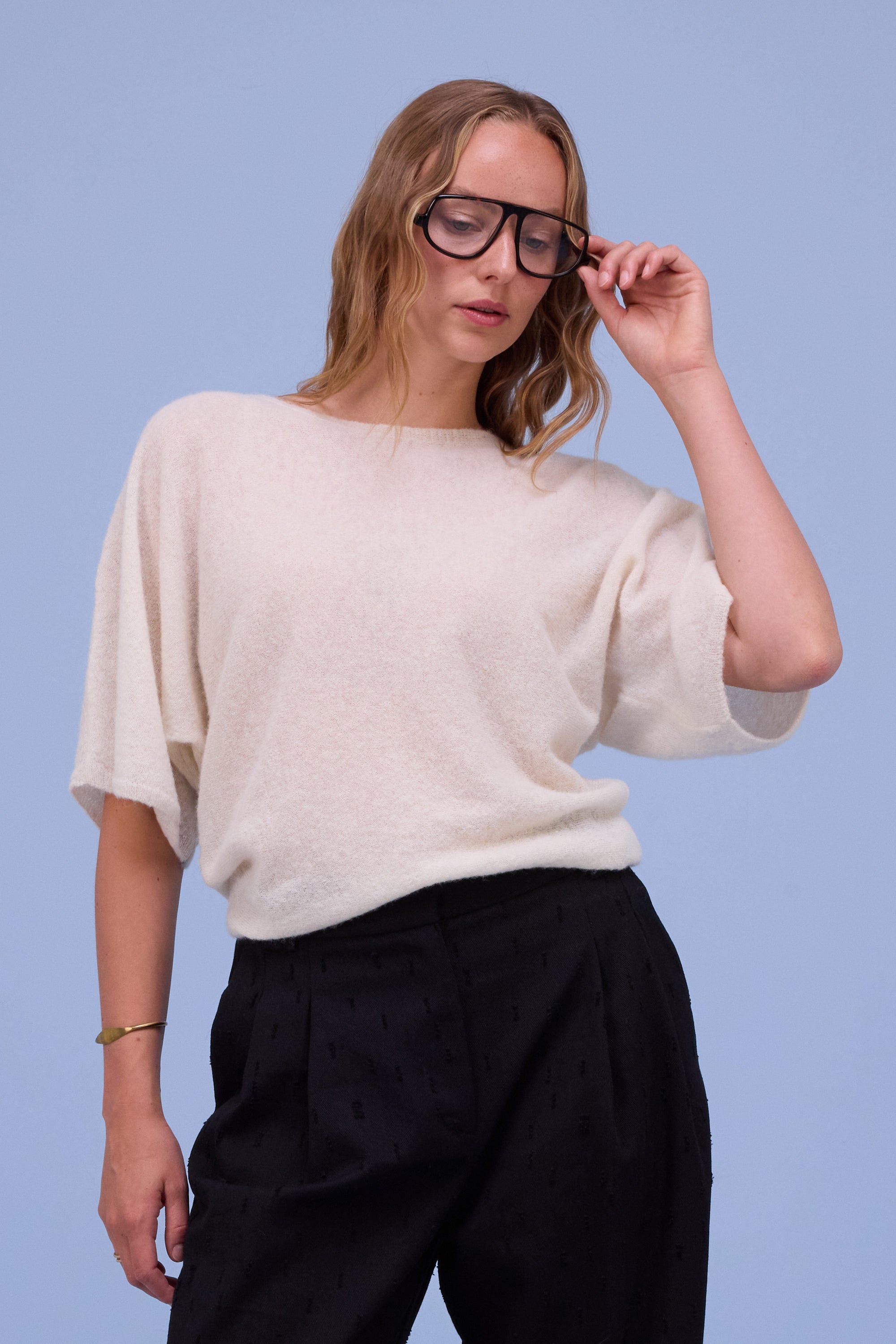 Haarlem knitted top in off-white