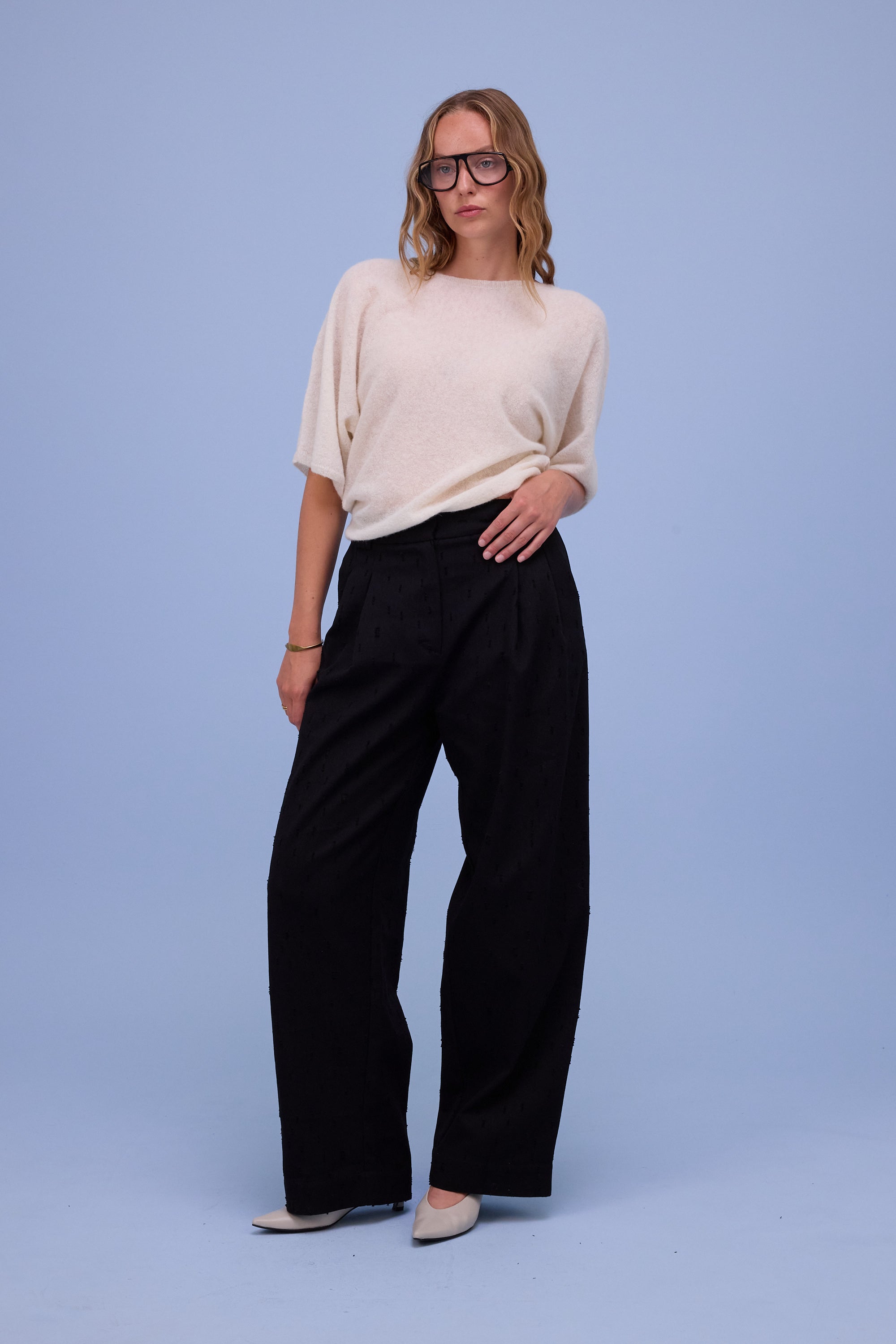 Haarlem knitted top in off-white