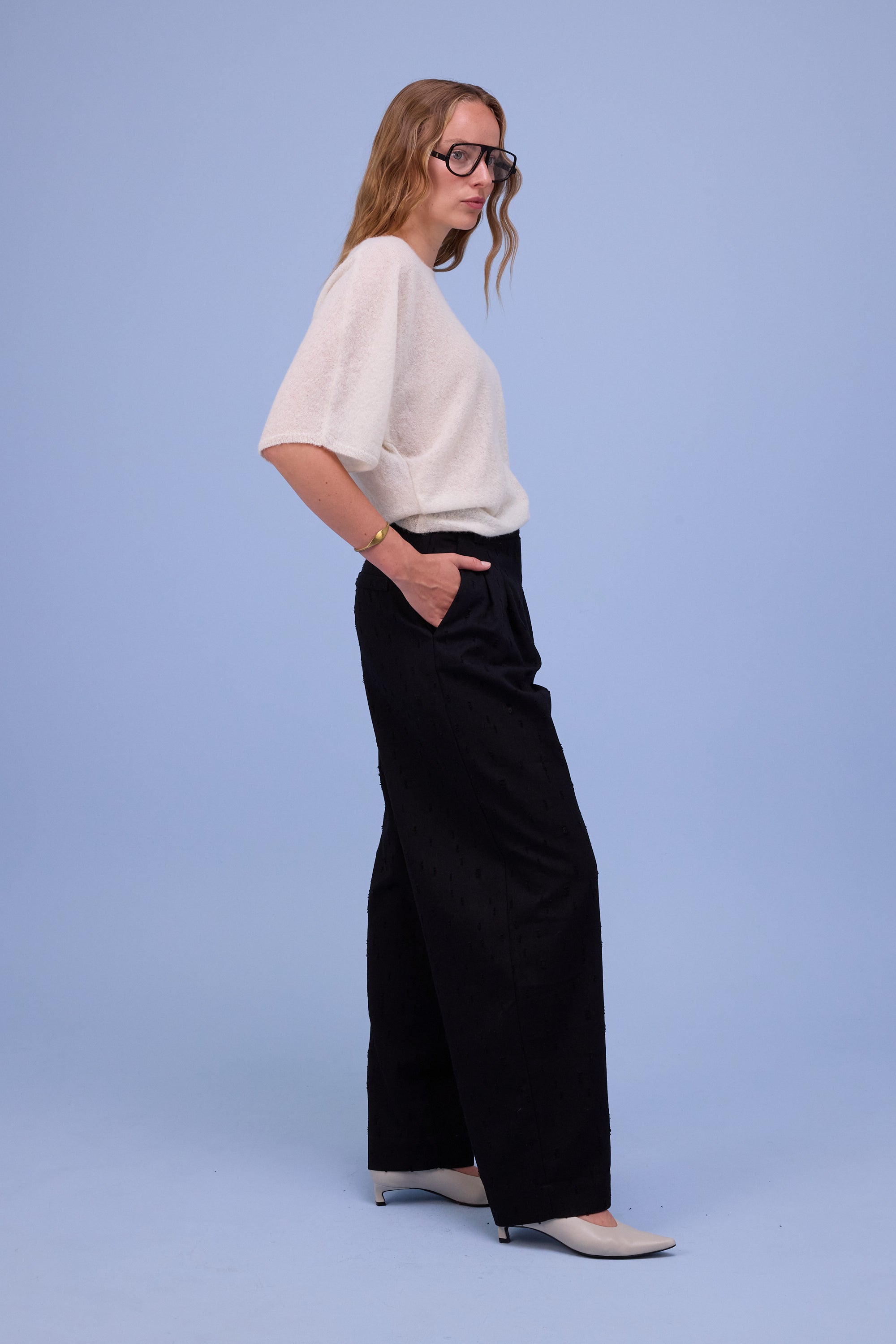 Haarlem knitted top in off-white