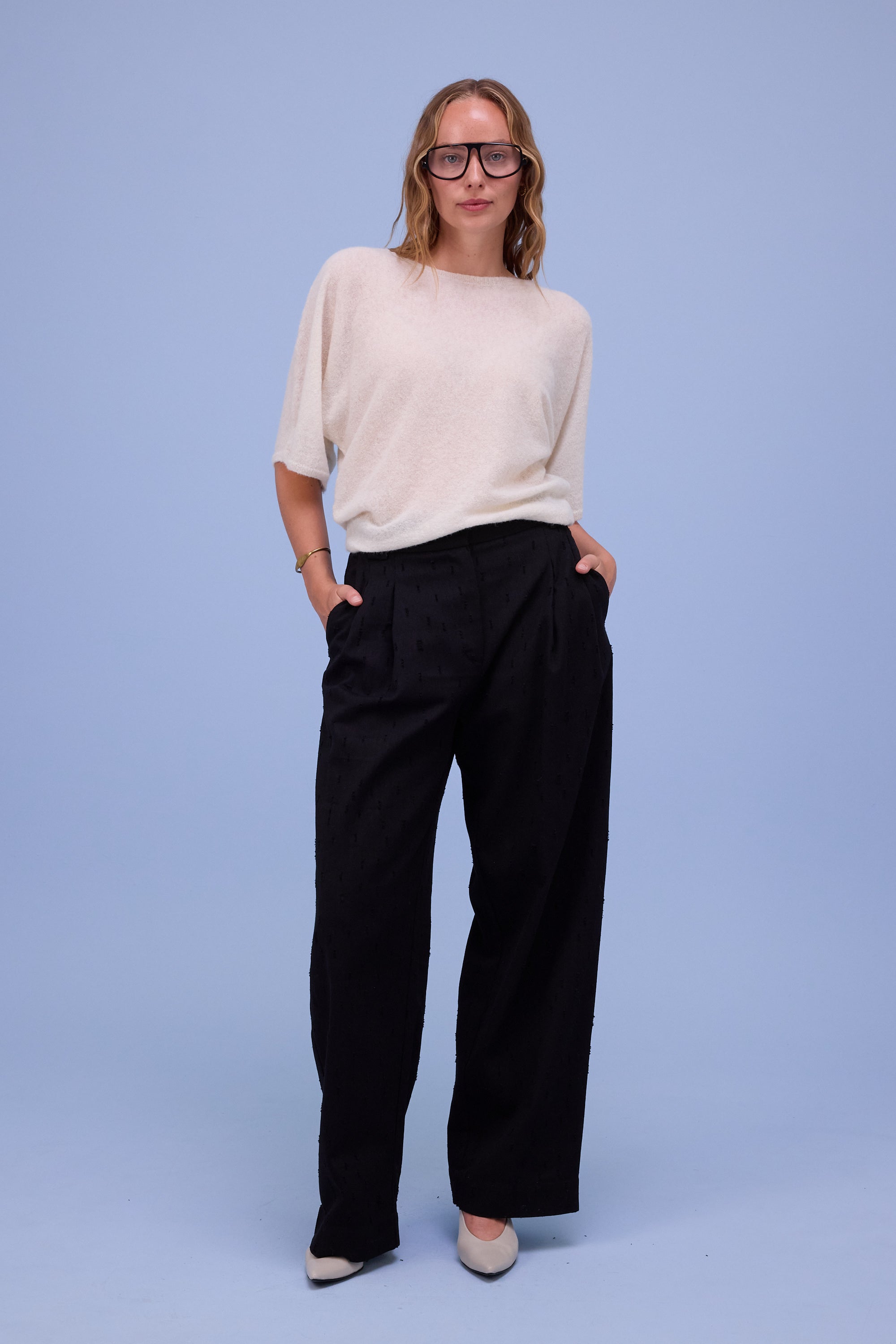 Haarlem knitted top in off-white