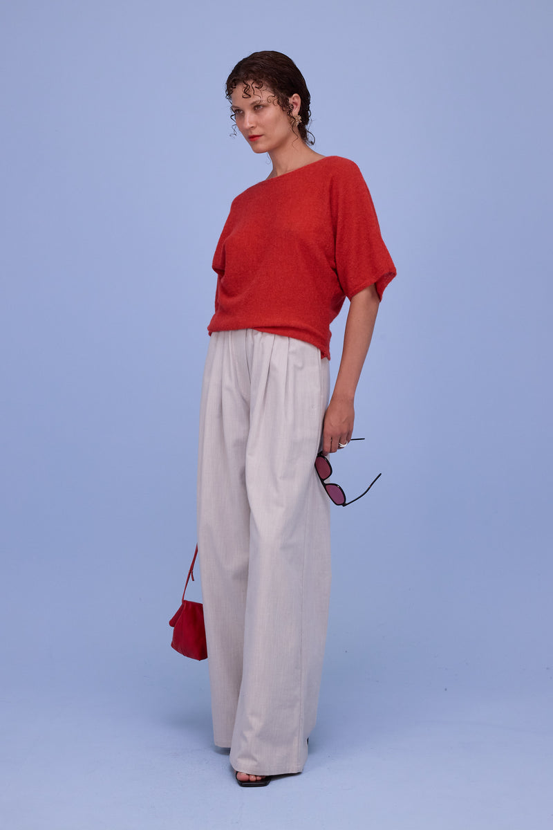 Haarlem top in poppy red